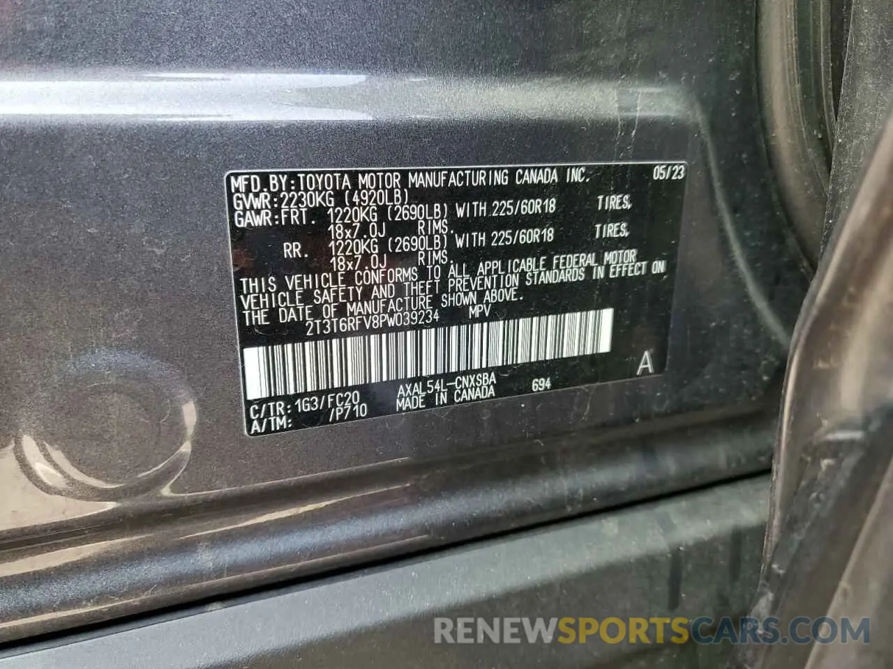 14 Photograph of a damaged car 2T3T6RFV8PW039234 TOYOTA RAV4 2023