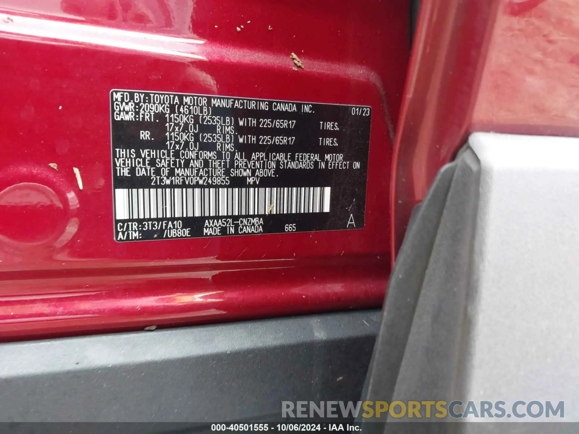 9 Photograph of a damaged car 2T3W1RFV0PW249855 TOYOTA RAV4 2023