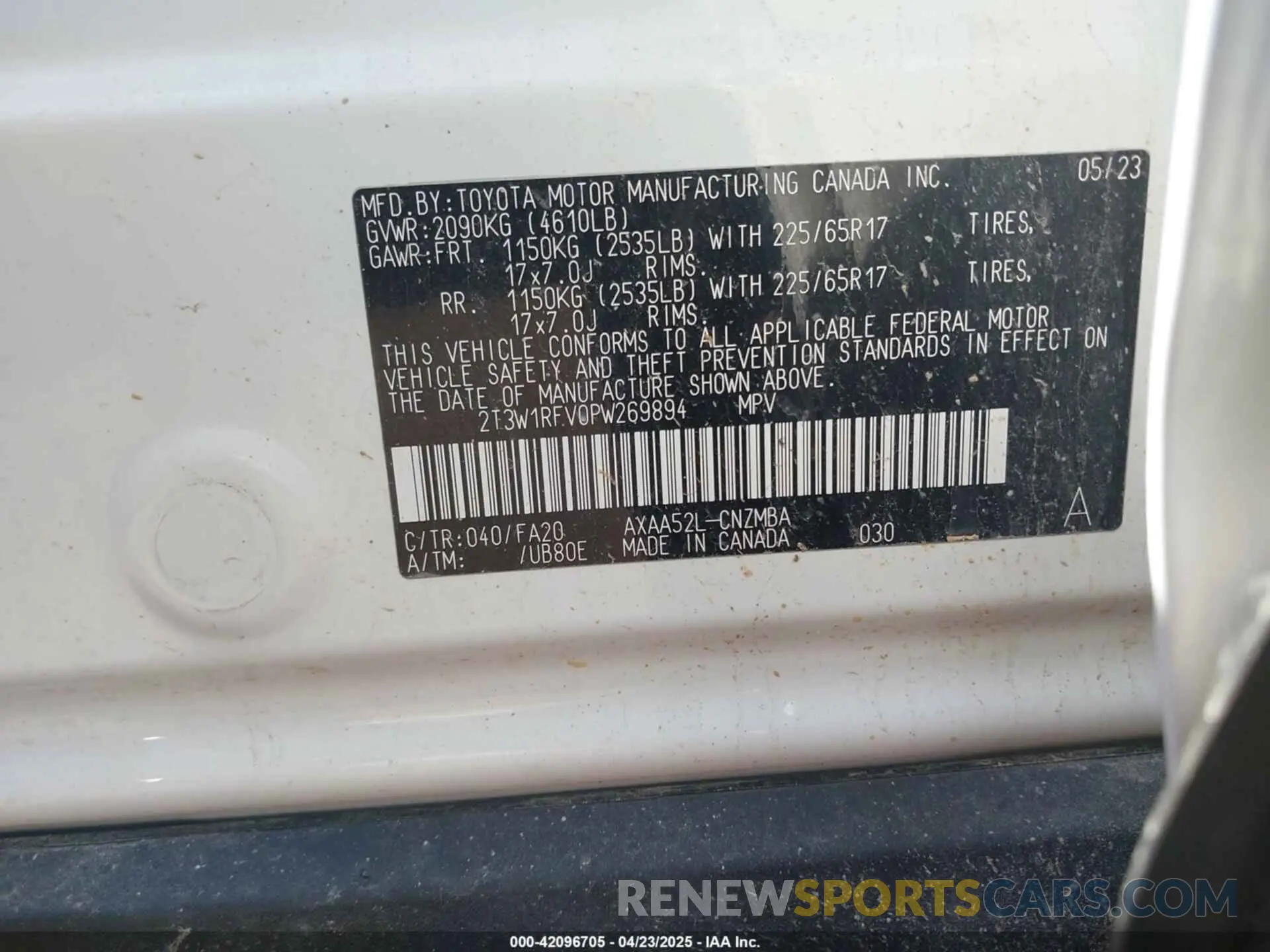 9 Photograph of a damaged car 2T3W1RFV0PW269894 TOYOTA RAV4 2023