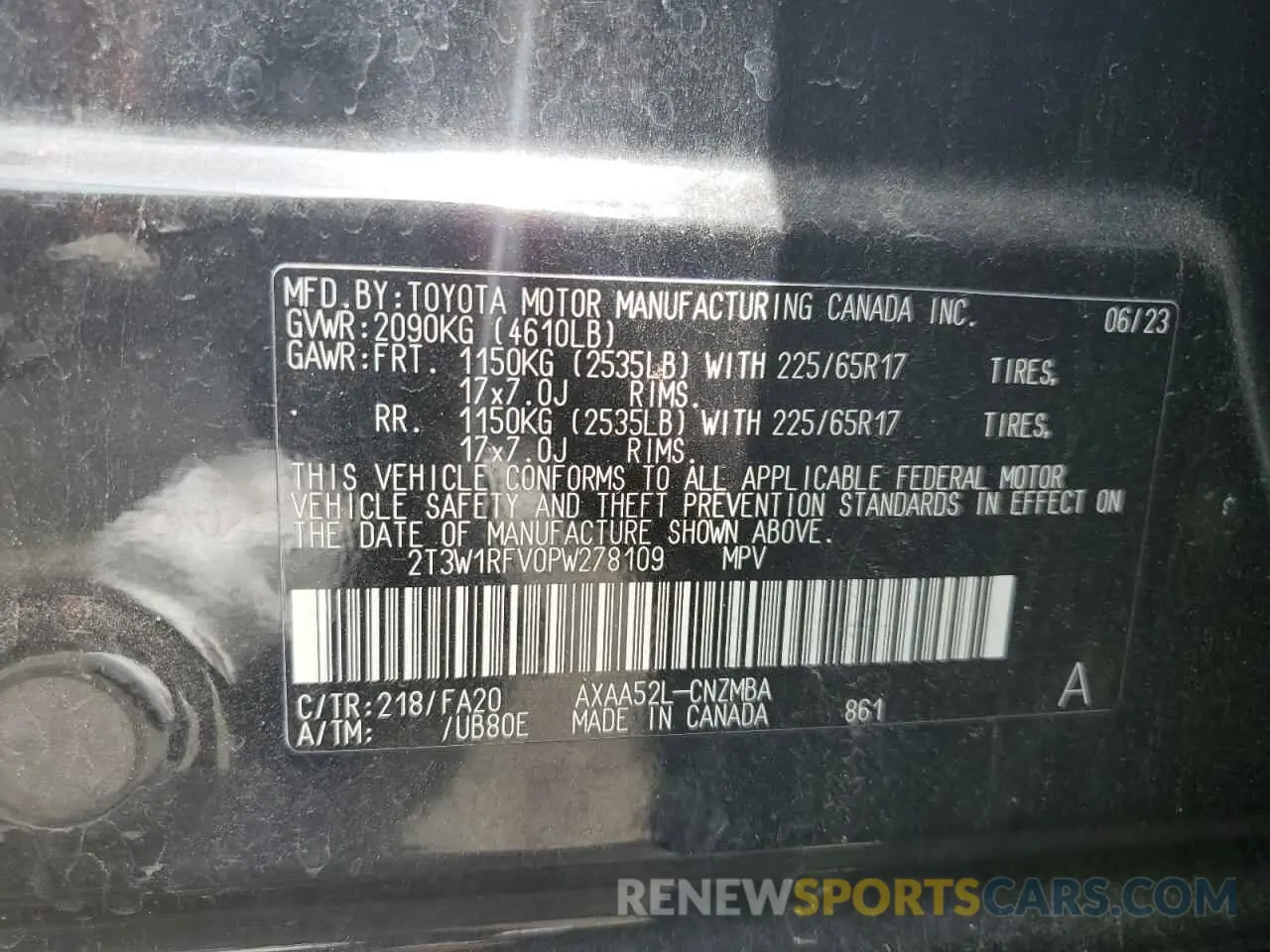 14 Photograph of a damaged car 2T3W1RFV0PW278109 TOYOTA RAV4 2023
