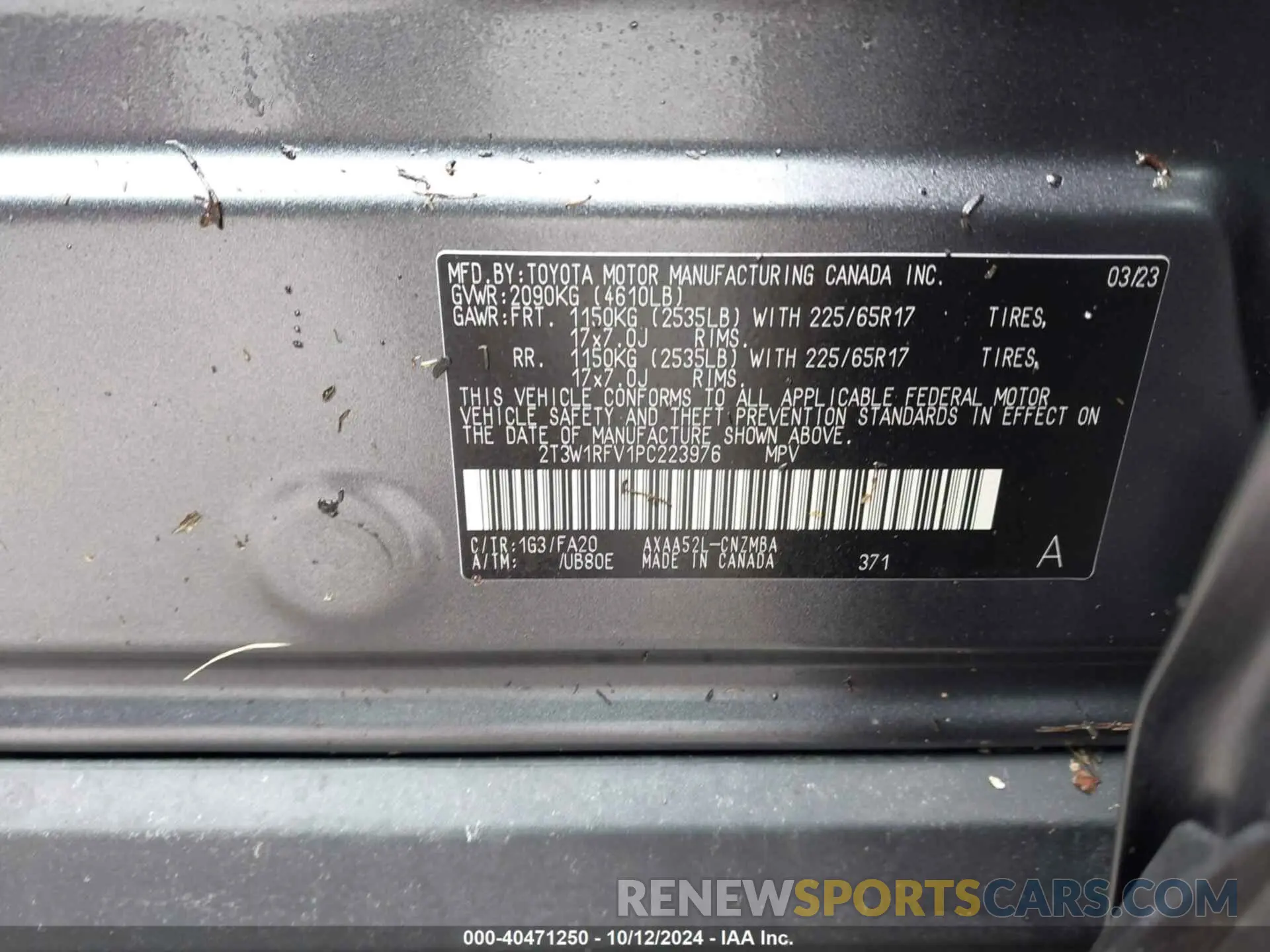 9 Photograph of a damaged car 2T3W1RFV1PC223976 TOYOTA RAV4 2023