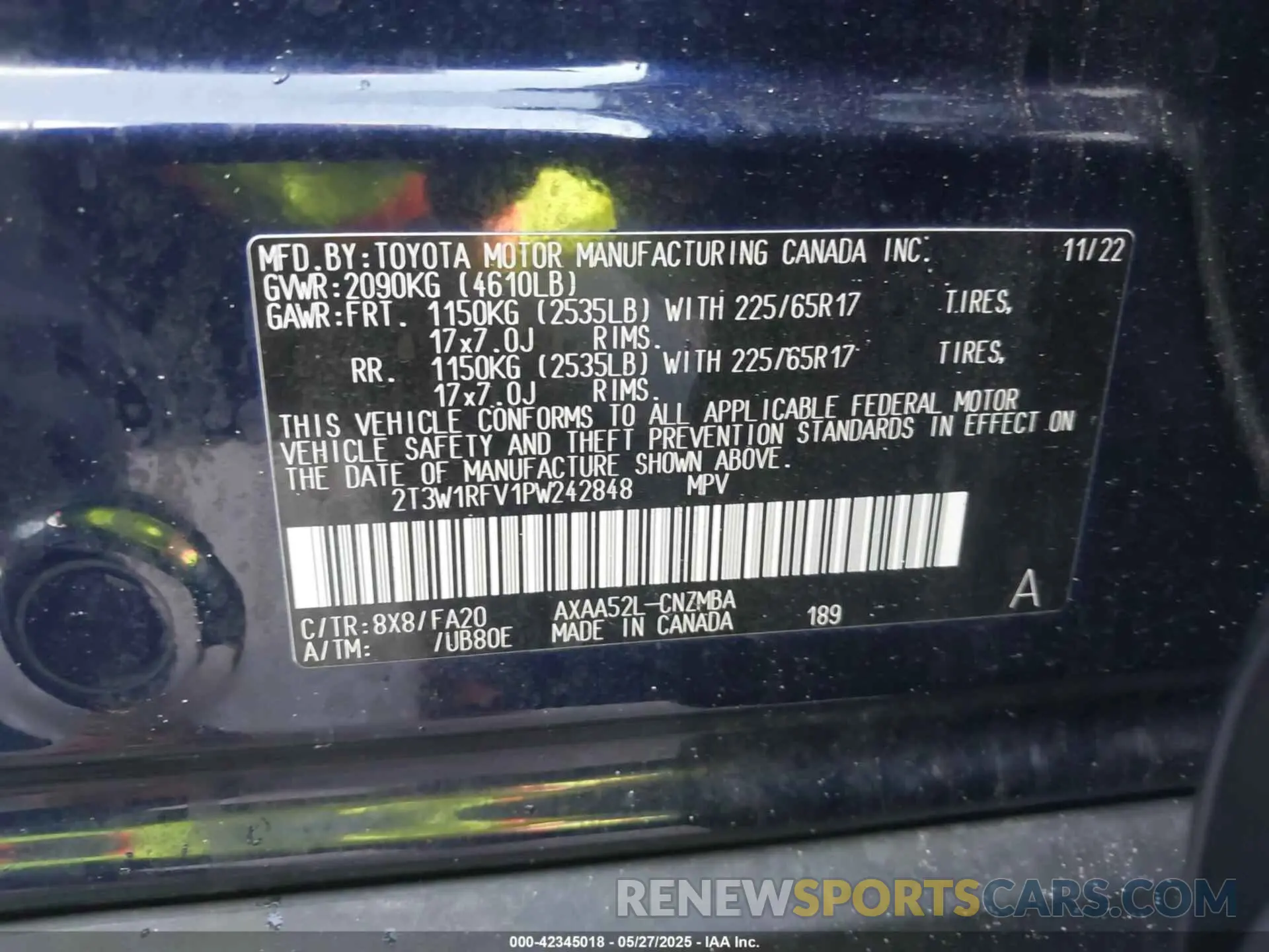 9 Photograph of a damaged car 2T3W1RFV1PW242848 TOYOTA RAV4 2023