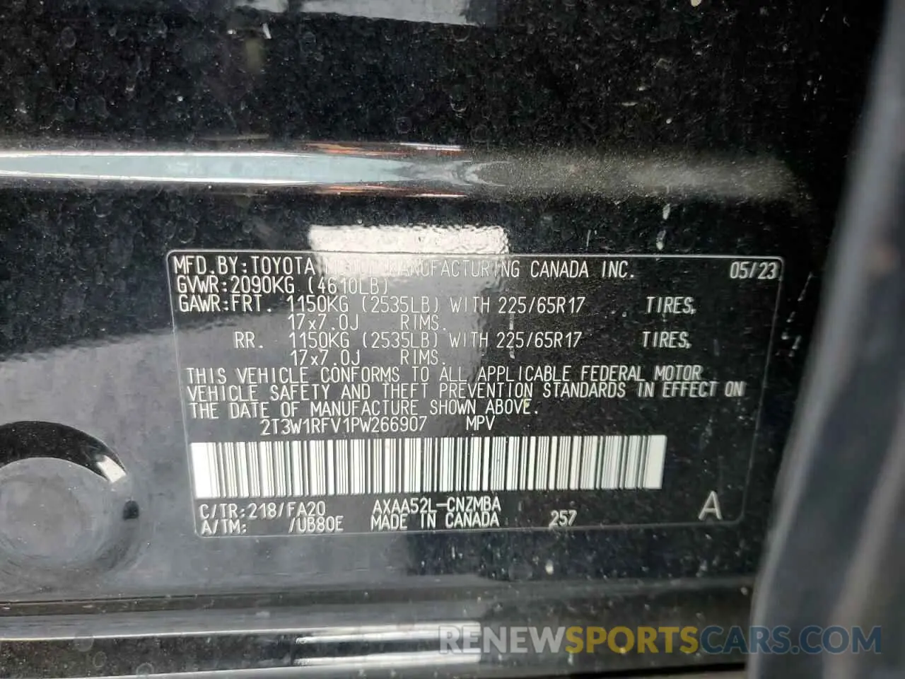 14 Photograph of a damaged car 2T3W1RFV1PW266907 TOYOTA RAV4 2023