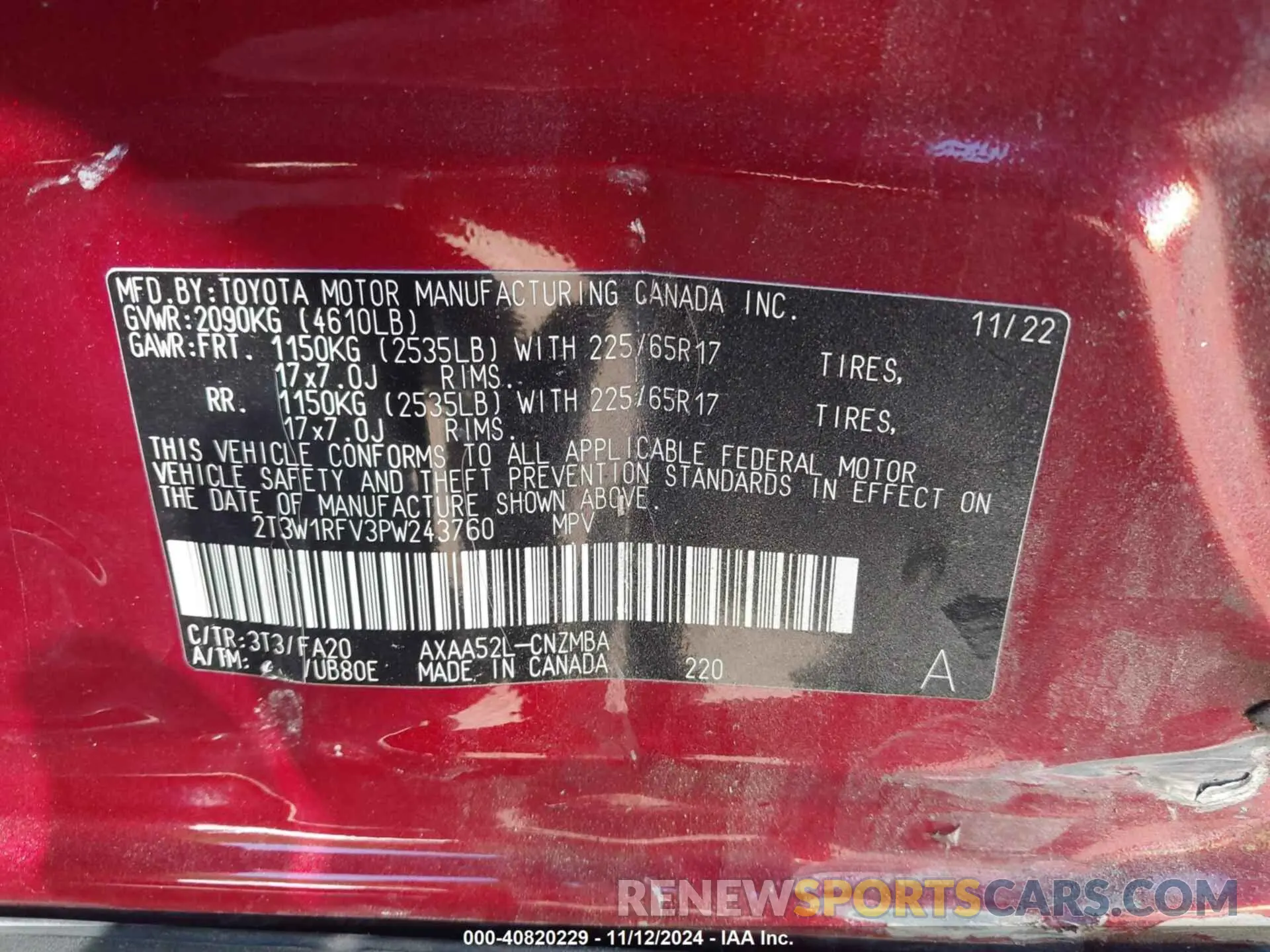 9 Photograph of a damaged car 2T3W1RFV3PW243760 TOYOTA RAV4 2023