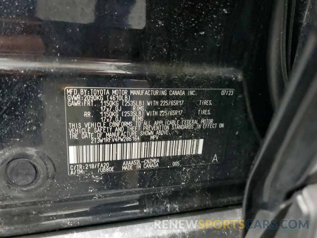 14 Photograph of a damaged car 2T3W1RFV4PW286164 TOYOTA RAV4 2023