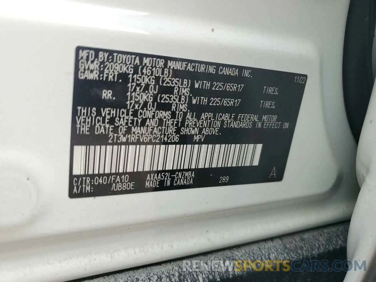 14 Photograph of a damaged car 2T3W1RFV6PC214206 TOYOTA RAV4 2023