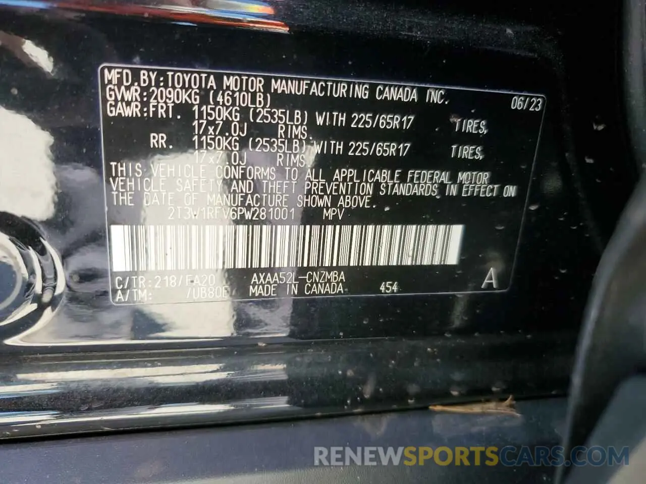 14 Photograph of a damaged car 2T3W1RFV6PW281001 TOYOTA RAV4 2023