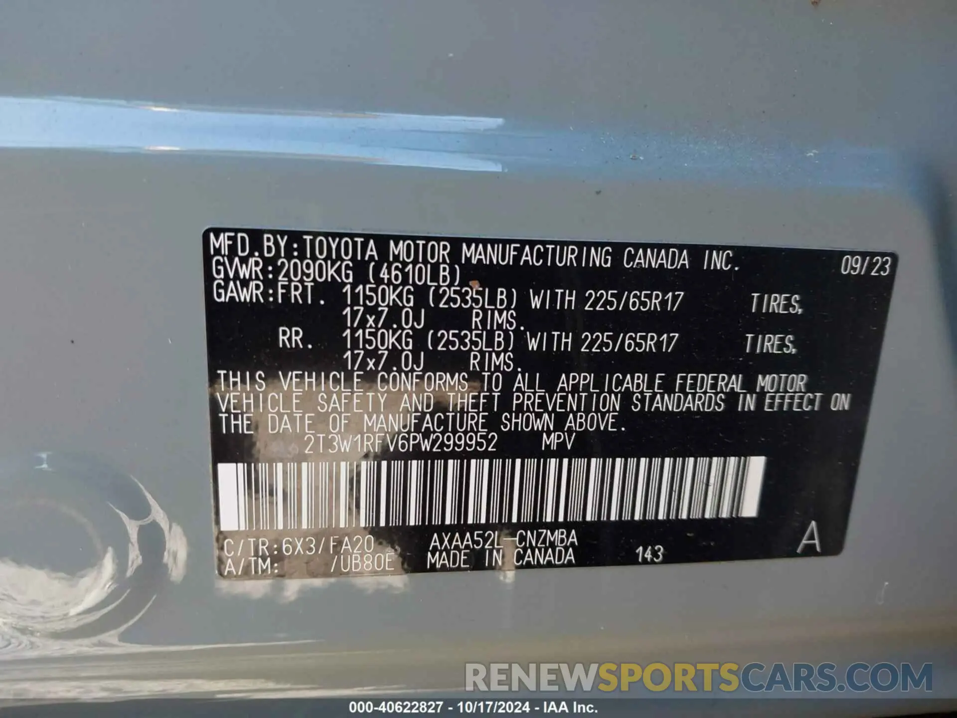 9 Photograph of a damaged car 2T3W1RFV6PW299952 TOYOTA RAV4 2023