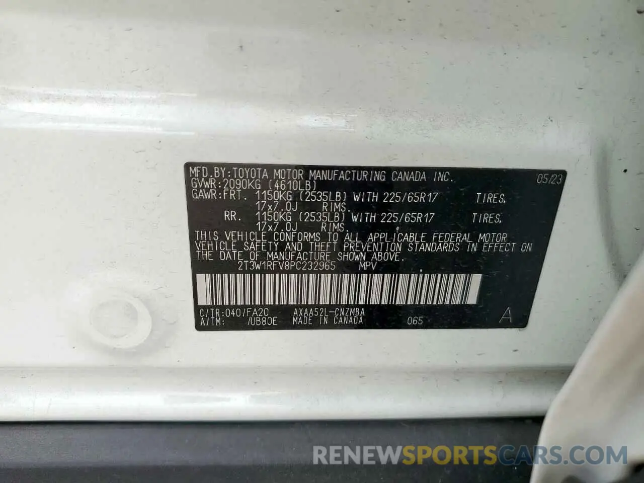 13 Photograph of a damaged car 2T3W1RFV8PC232965 TOYOTA RAV4 2023
