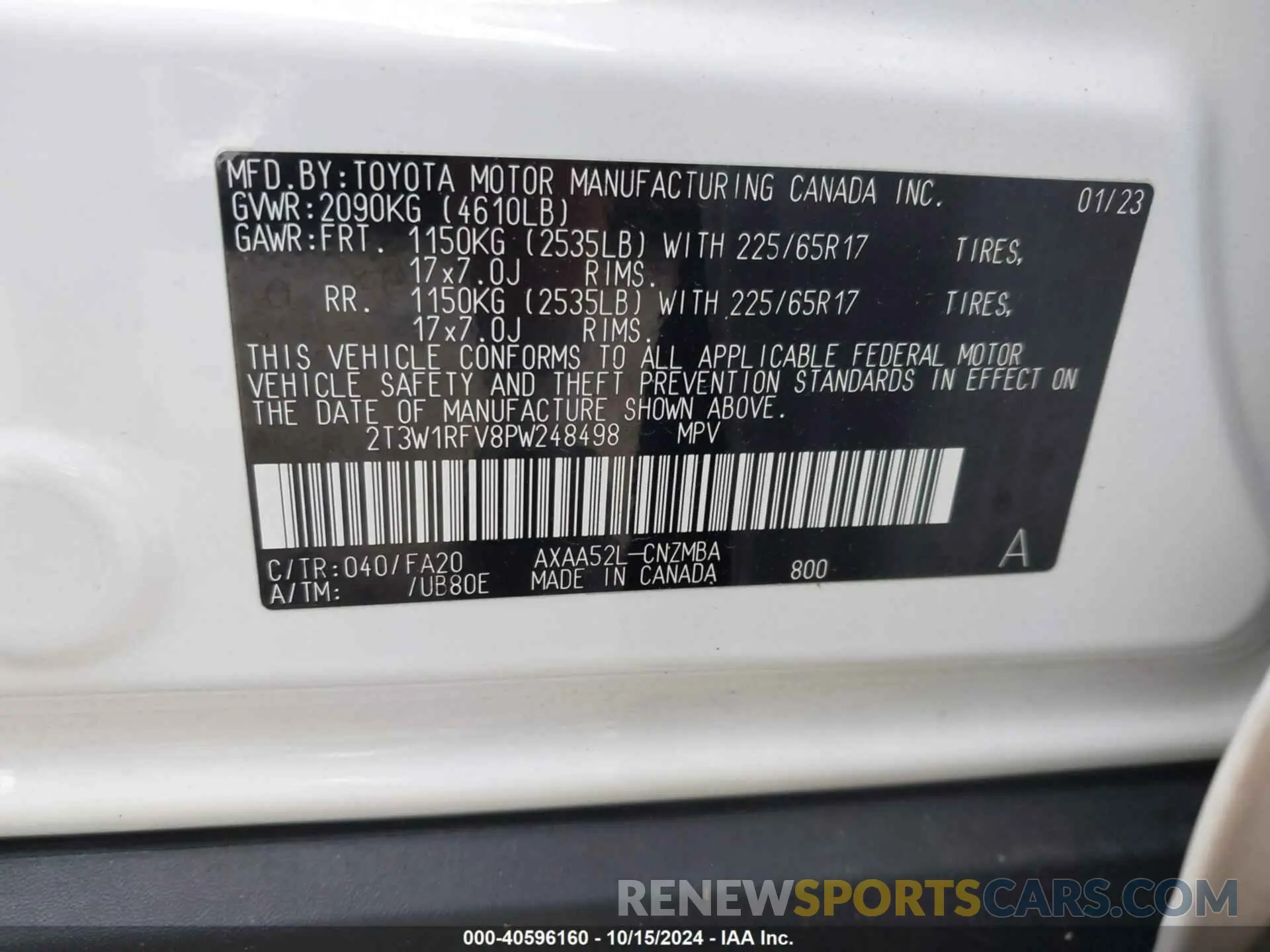 9 Photograph of a damaged car 2T3W1RFV8PW248498 TOYOTA RAV4 2023