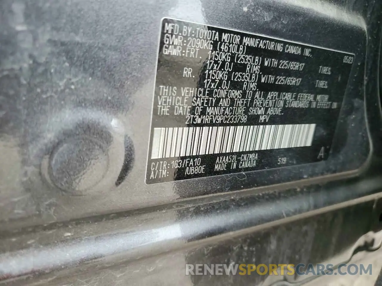 13 Photograph of a damaged car 2T3W1RFV9PC233798 TOYOTA RAV4 2023
