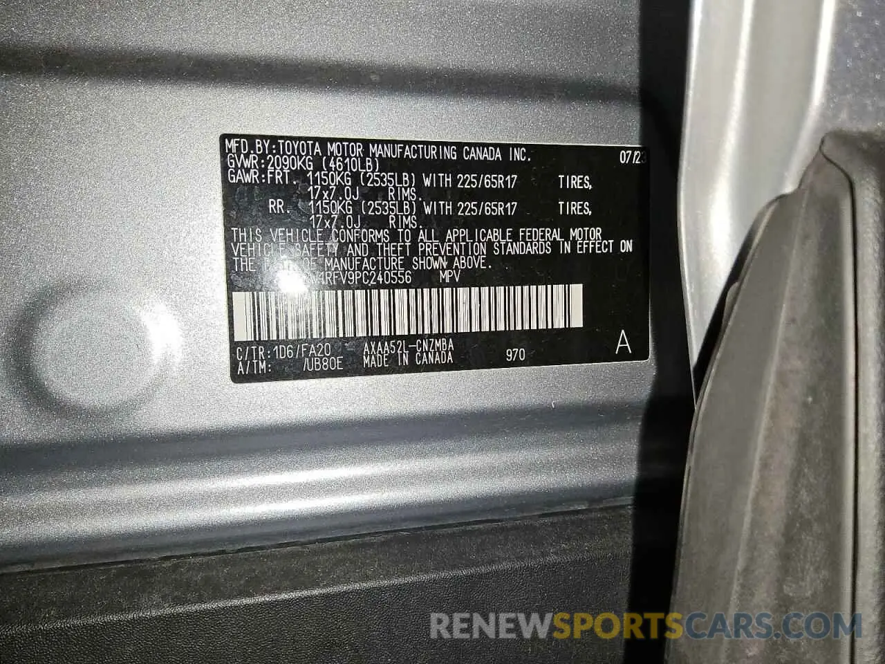 13 Photograph of a damaged car 2T3W1RFV9PC240556 TOYOTA RAV4 2023