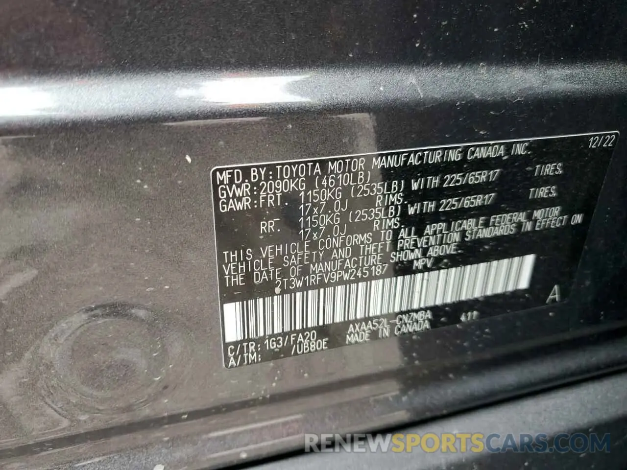 15 Photograph of a damaged car 2T3W1RFV9PW245187 TOYOTA RAV4 2023