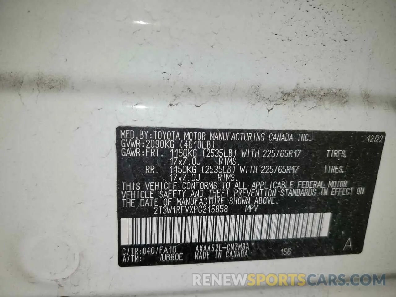 15 Photograph of a damaged car 2T3W1RFVXPC215858 TOYOTA RAV4 2023