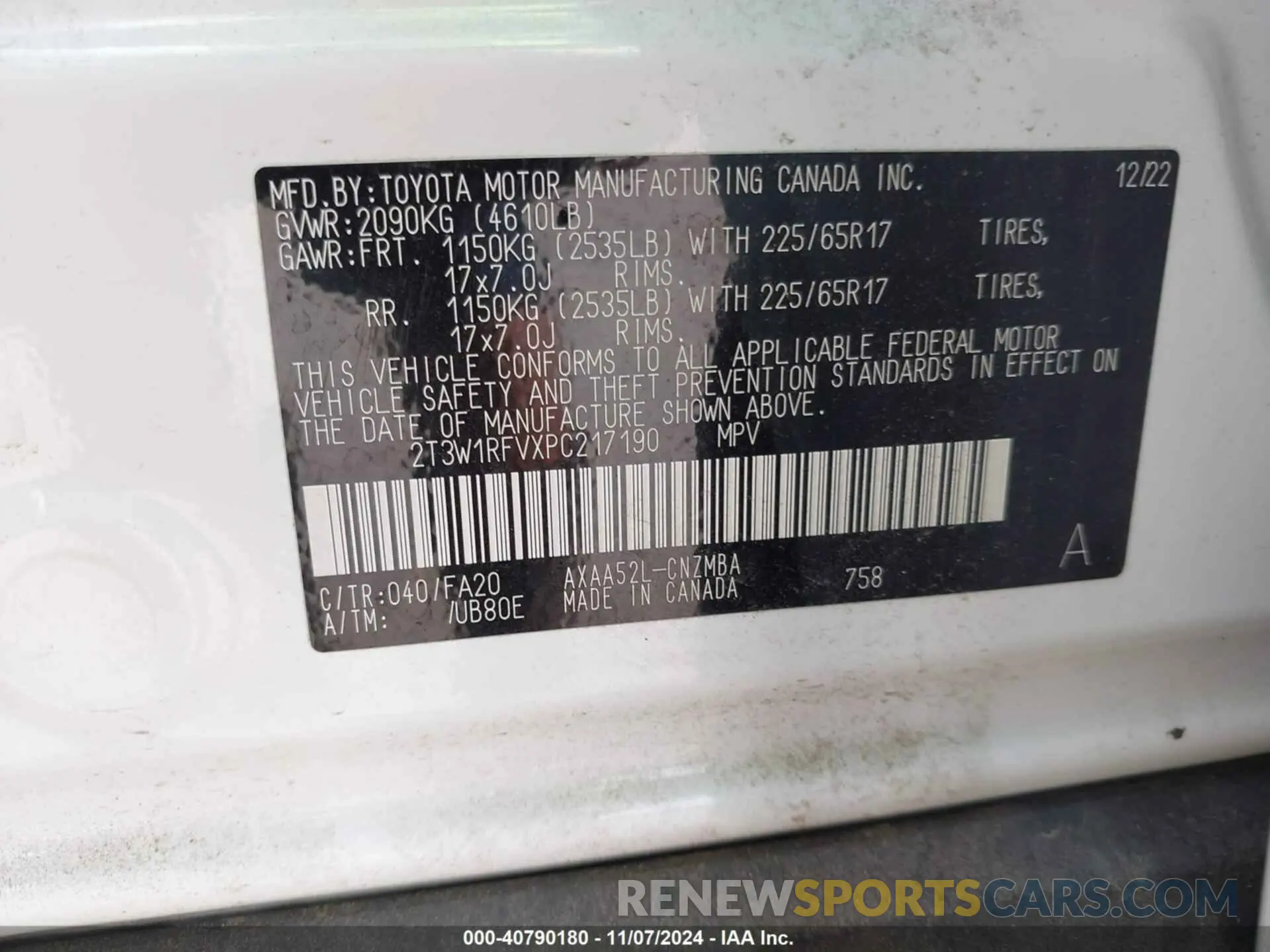 9 Photograph of a damaged car 2T3W1RFVXPC217190 TOYOTA RAV4 2023
