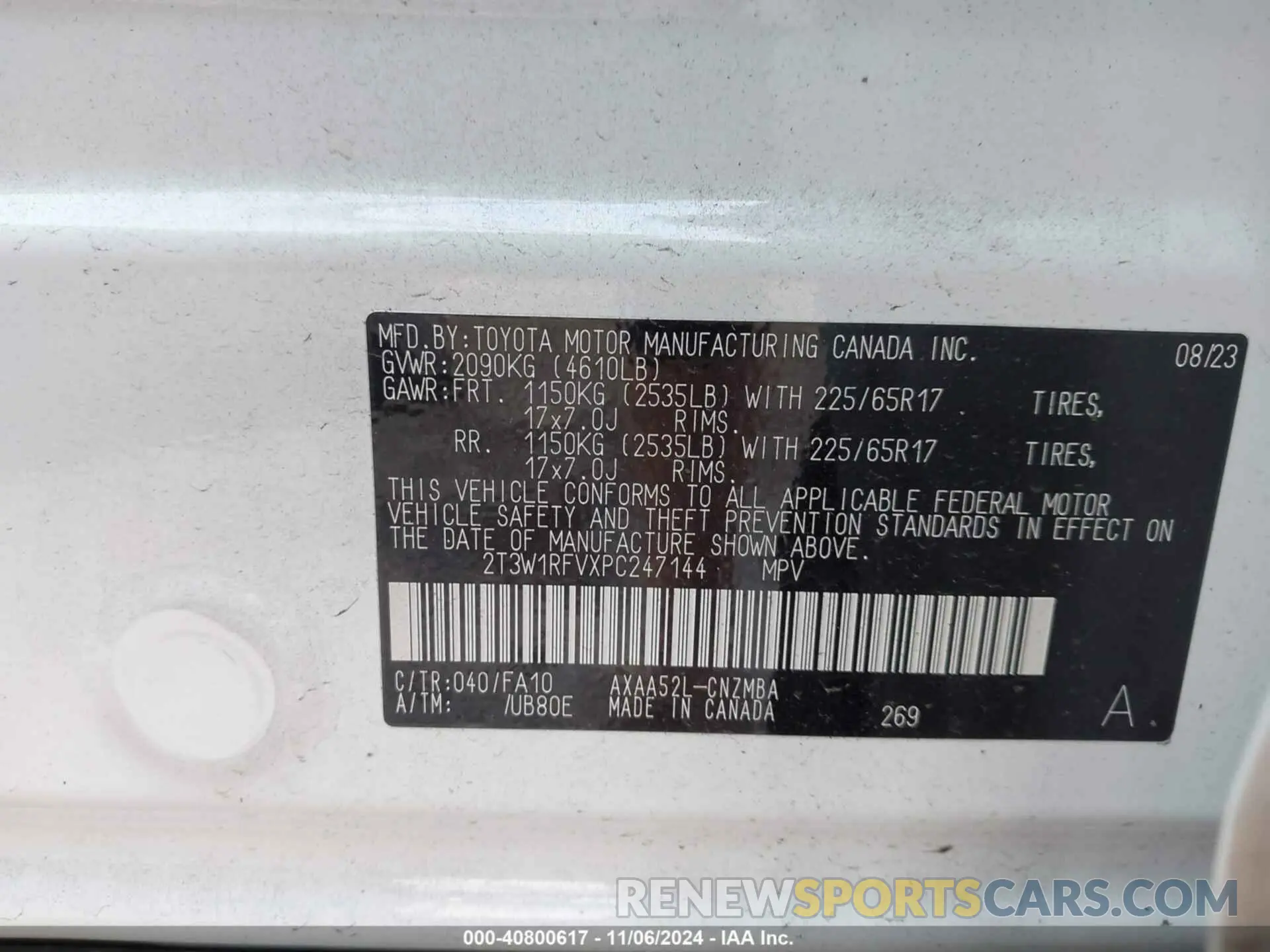 9 Photograph of a damaged car 2T3W1RFVXPC247144 TOYOTA RAV4 2023