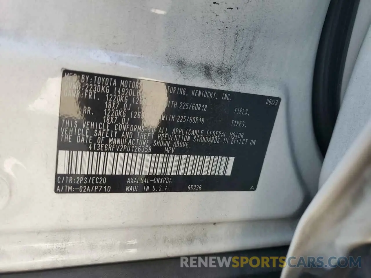 14 Photograph of a damaged car 4T3E6RFV2PU126359 TOYOTA RAV4 2023