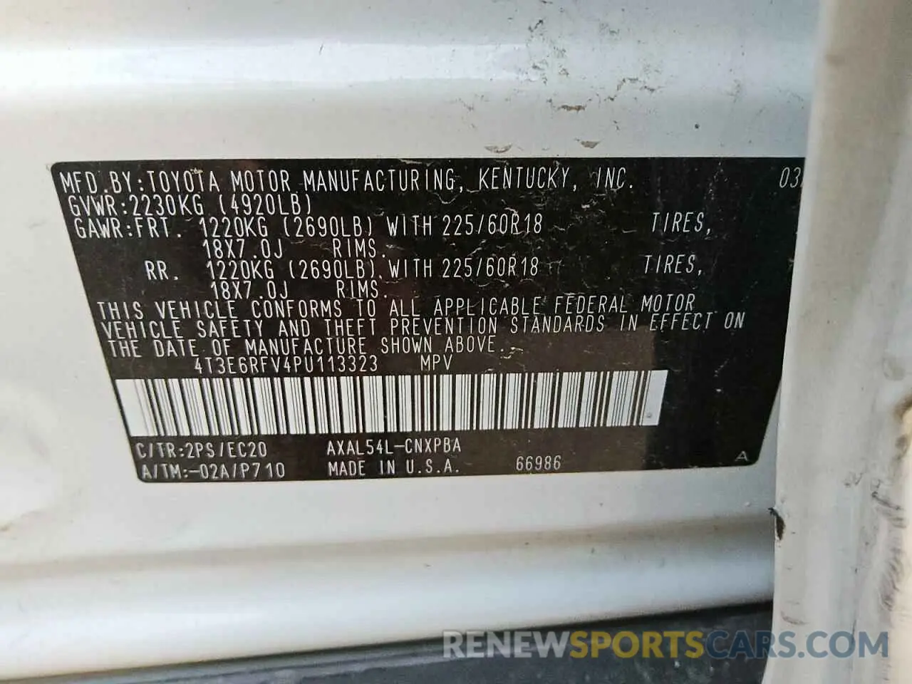13 Photograph of a damaged car 4T3E6RFV4PU113323 TOYOTA RAV4 2023