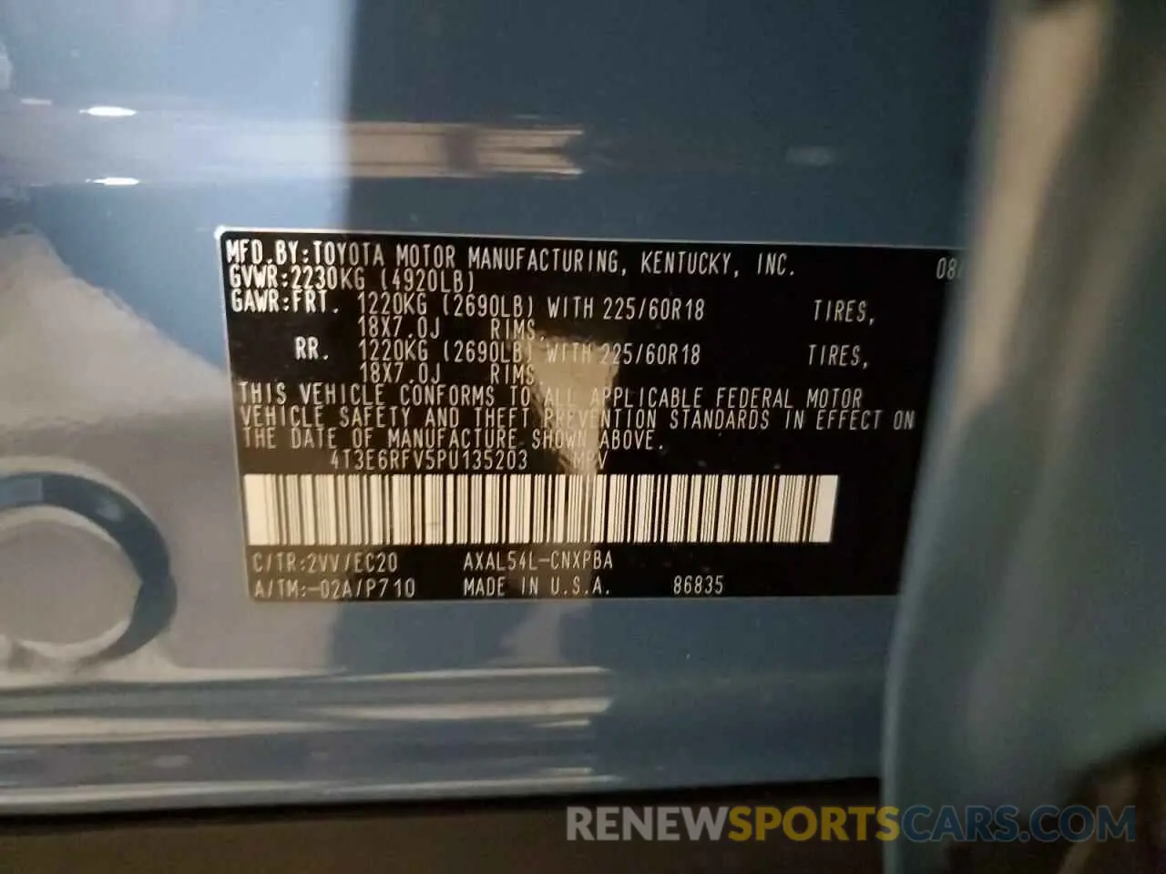 13 Photograph of a damaged car 4T3E6RFV5PU135203 TOYOTA RAV4 2023