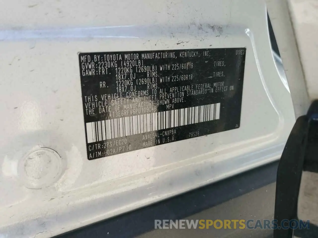 13 Photograph of a damaged car 4T3E6RFV6PU109046 TOYOTA RAV4 2023