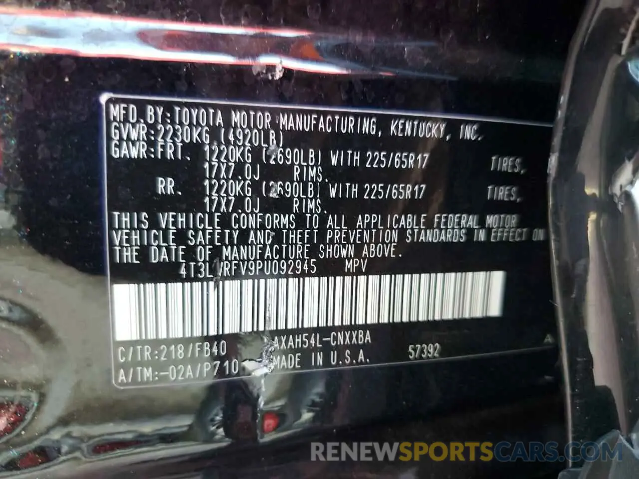13 Photograph of a damaged car 4T3LWRFV9PU092945 TOYOTA RAV4 2023
