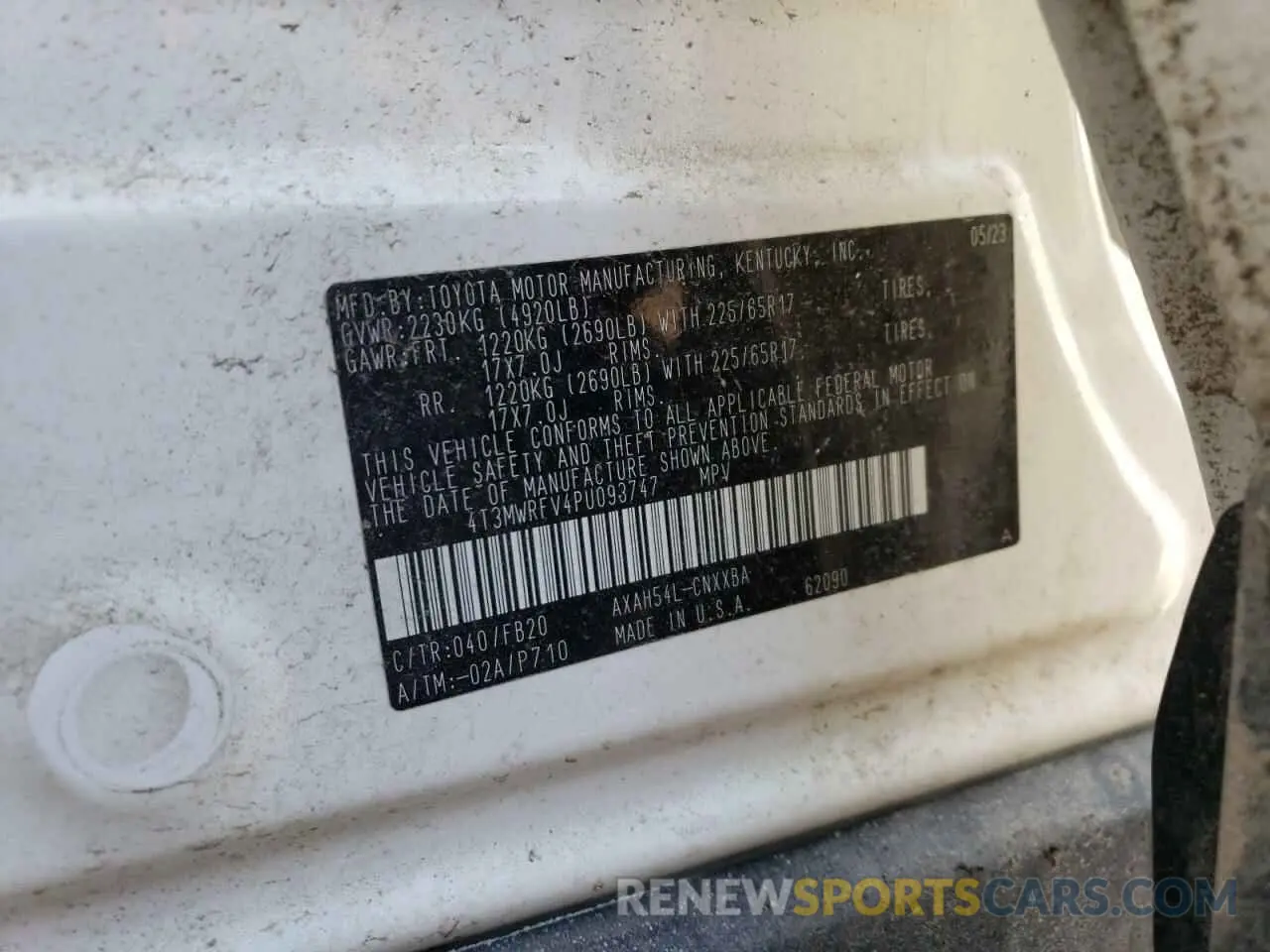 13 Photograph of a damaged car 4T3MWRFV4PU093747 TOYOTA RAV4 2023