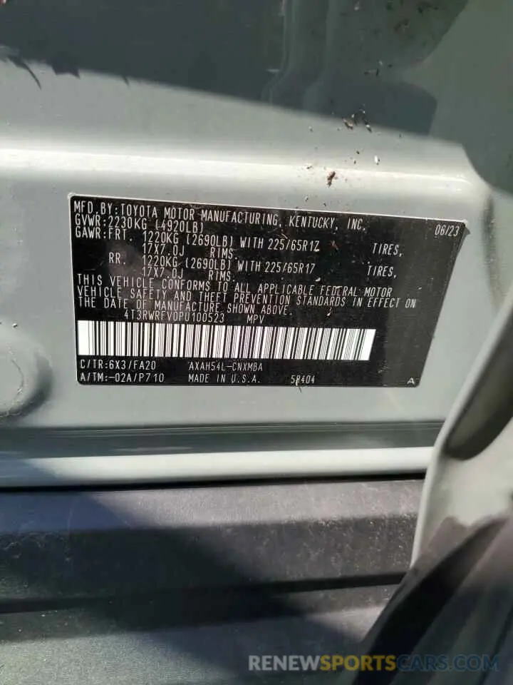 13 Photograph of a damaged car 4T3RWRFV0PU100523 TOYOTA RAV4 2023