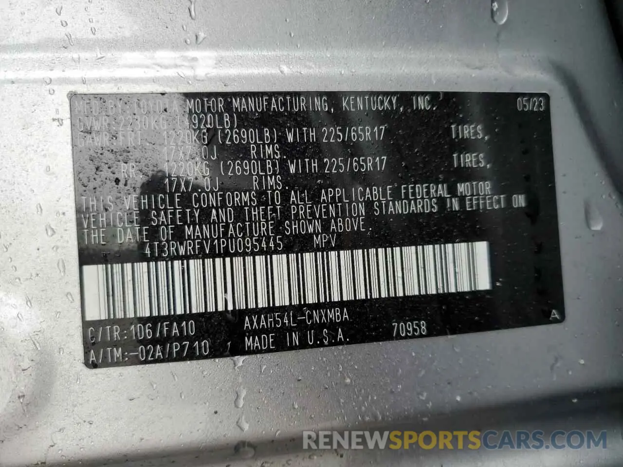 13 Photograph of a damaged car 4T3RWRFV1PU095445 TOYOTA RAV4 2023