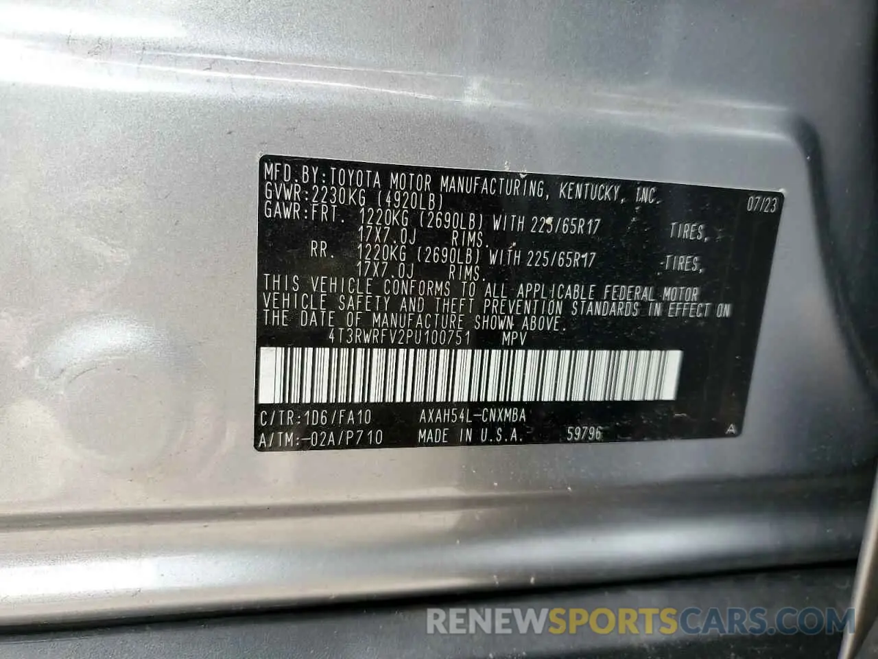 12 Photograph of a damaged car 4T3RWRFV2PU100751 TOYOTA RAV4 2023