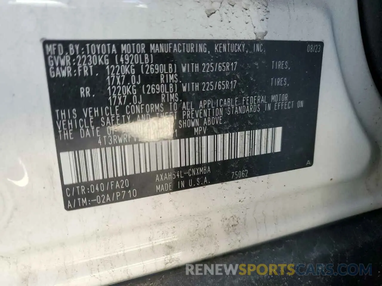 13 Photograph of a damaged car 4T3RWRFV2PU103231 TOYOTA RAV4 2023