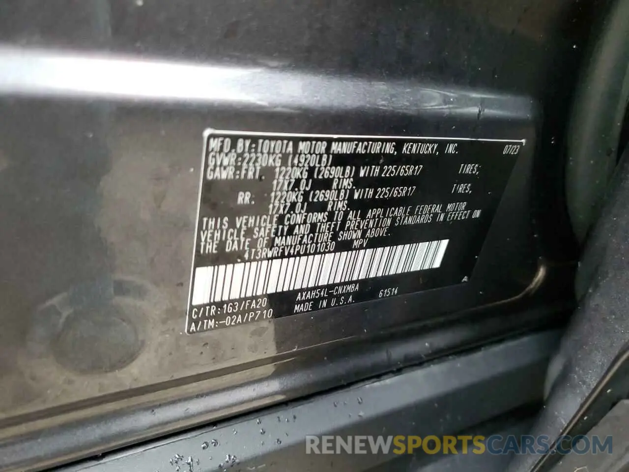 14 Photograph of a damaged car 4T3RWRFV4PU101030 TOYOTA RAV4 2023