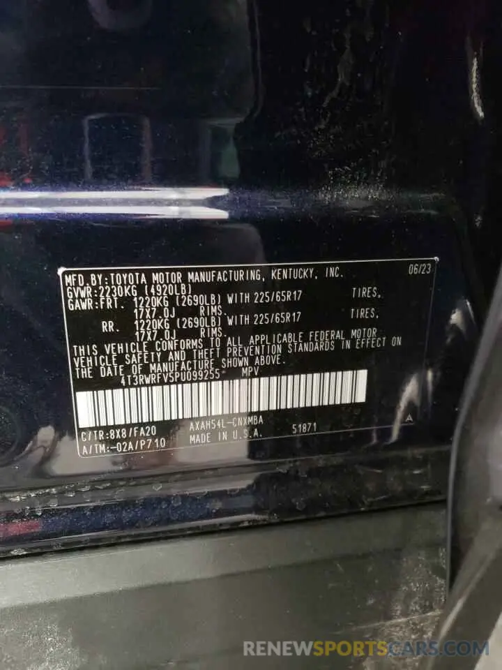 13 Photograph of a damaged car 4T3RWRFV5PU099255 TOYOTA RAV4 2023