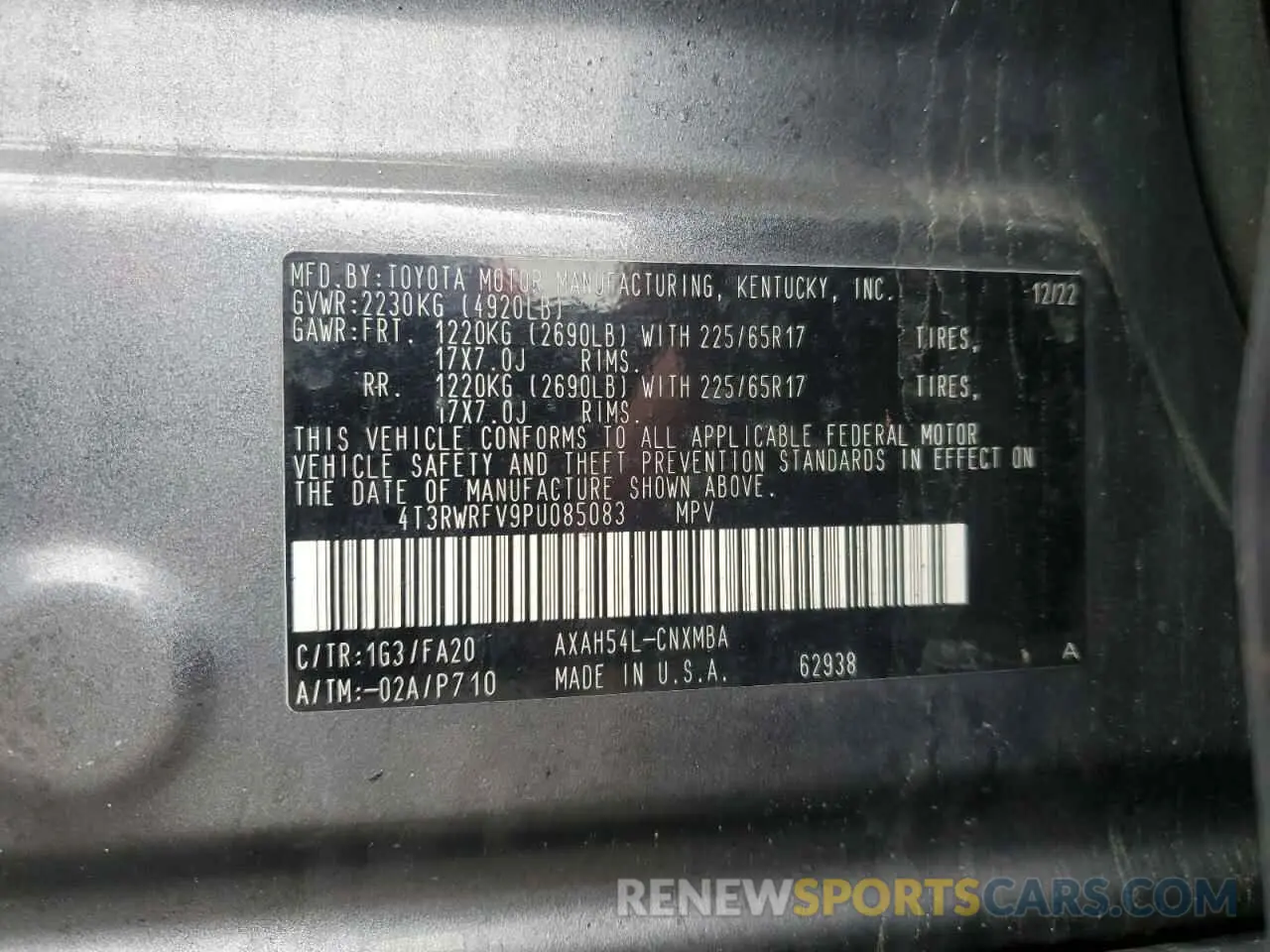 13 Photograph of a damaged car 4T3RWRFV9PU085083 TOYOTA RAV4 2023