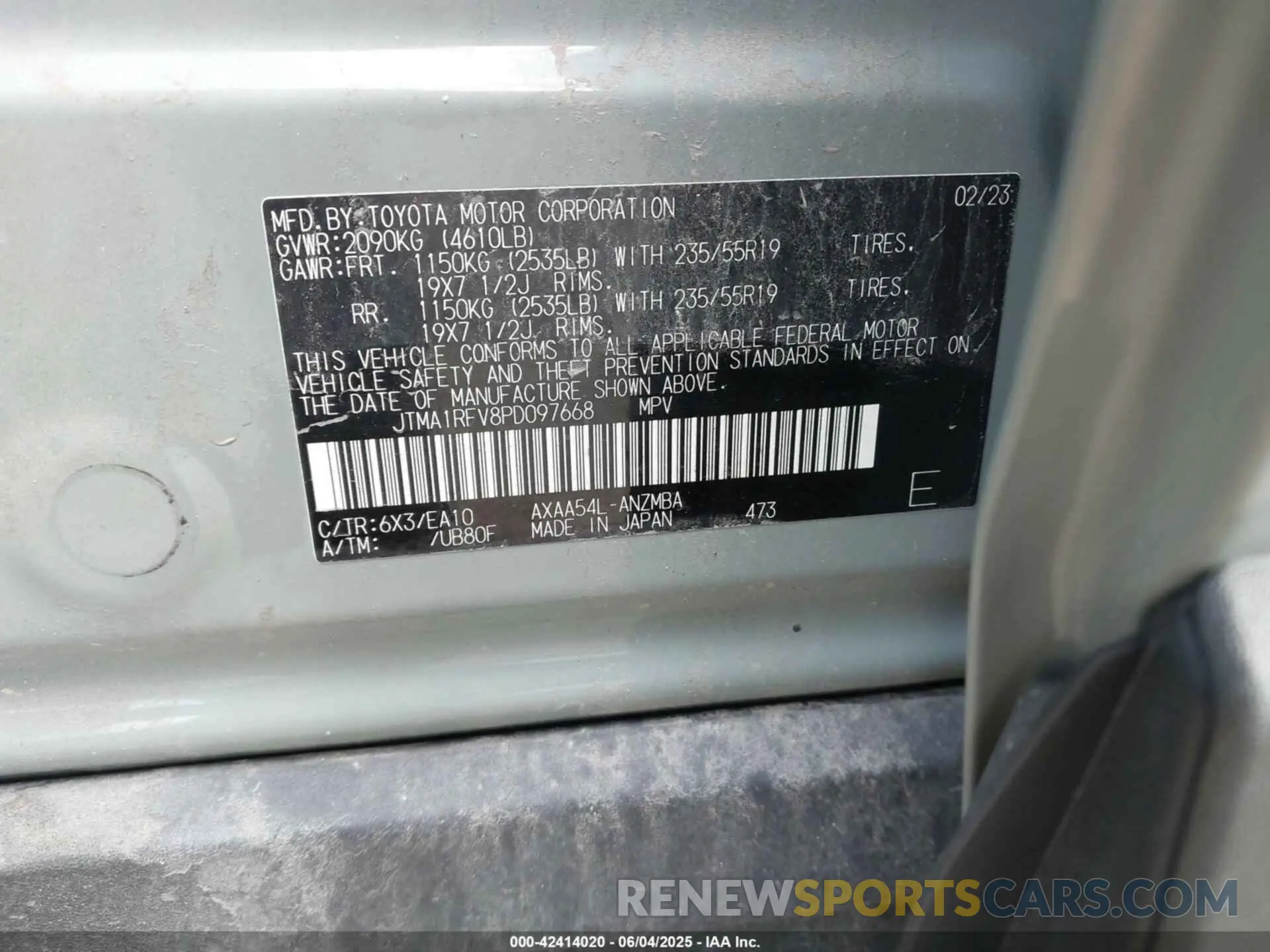 9 Photograph of a damaged car JTMA1RFV8PD097668 TOYOTA RAV4 2023