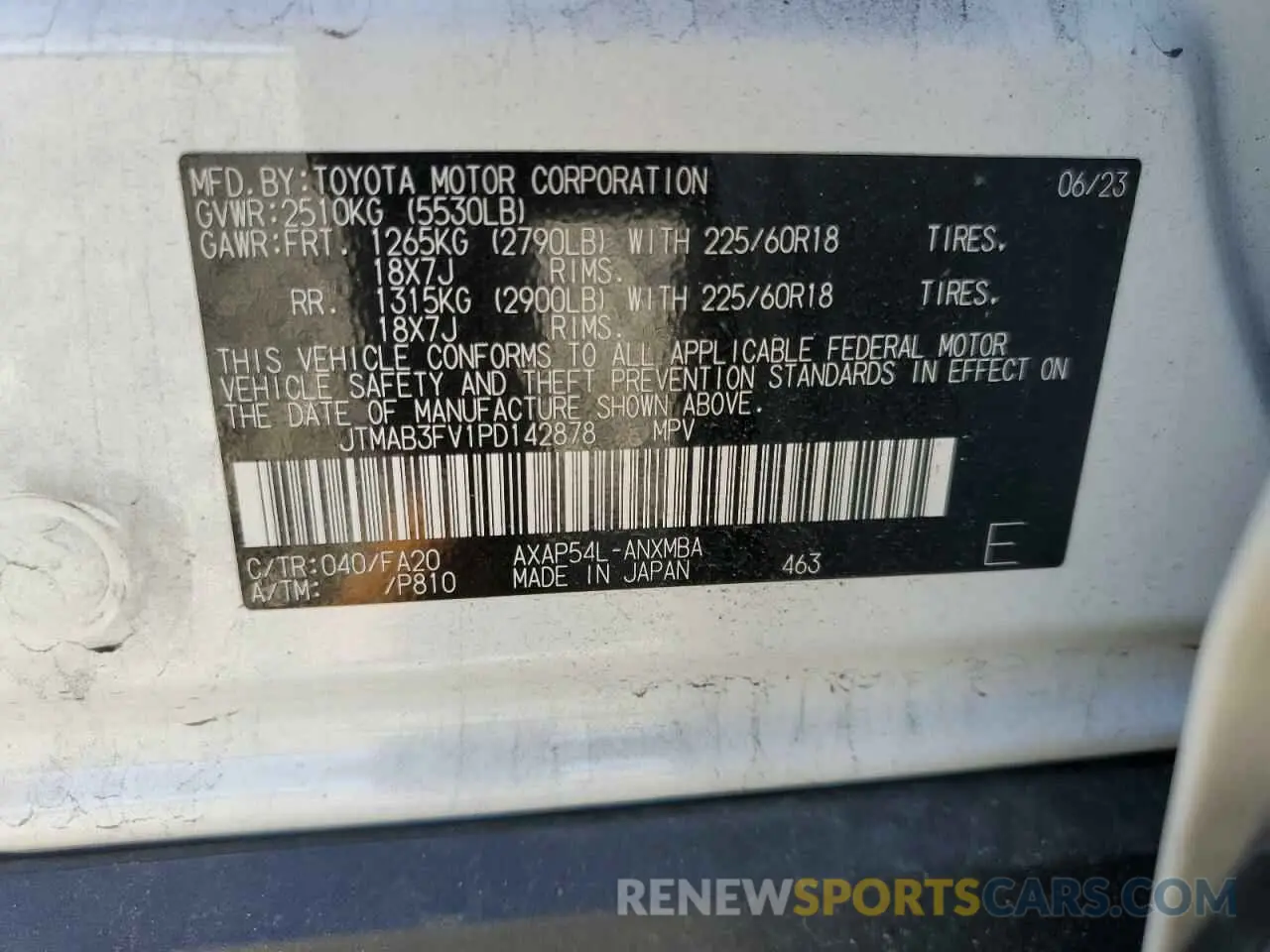 15 Photograph of a damaged car JTMAB3FV1PD142878 TOYOTA RAV4 2023