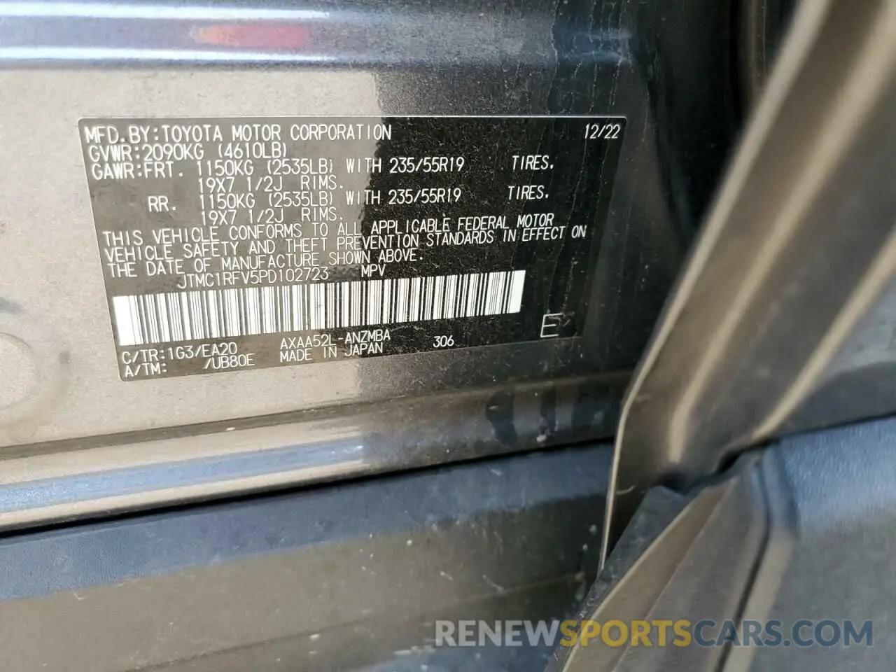 13 Photograph of a damaged car JTMC1RFV5PD102723 TOYOTA RAV4 2023