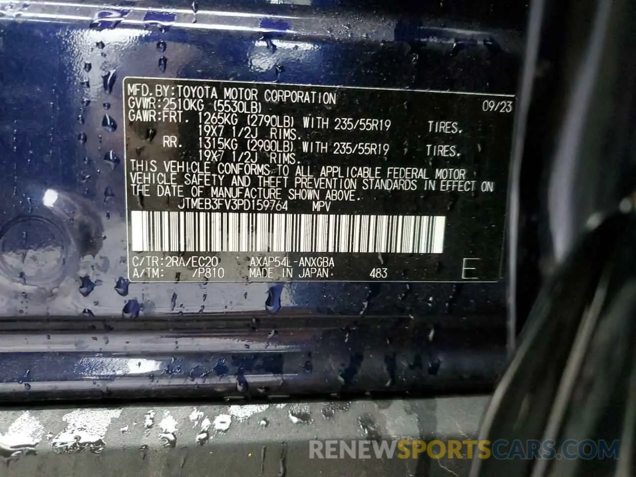 13 Photograph of a damaged car JTMEB3FV3PD159764 TOYOTA RAV4 2023
