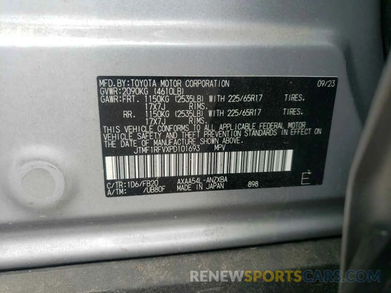 13 Photograph of a damaged car JTMF1RFVXPD101693 TOYOTA RAV4 2023