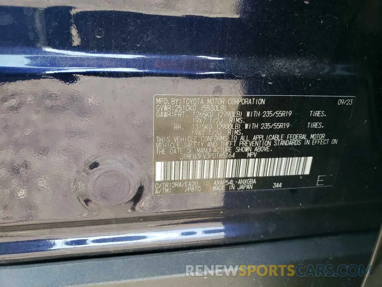 13 Photograph of a damaged car JTMFB3FV3PD165164 TOYOTA RAV4 2023