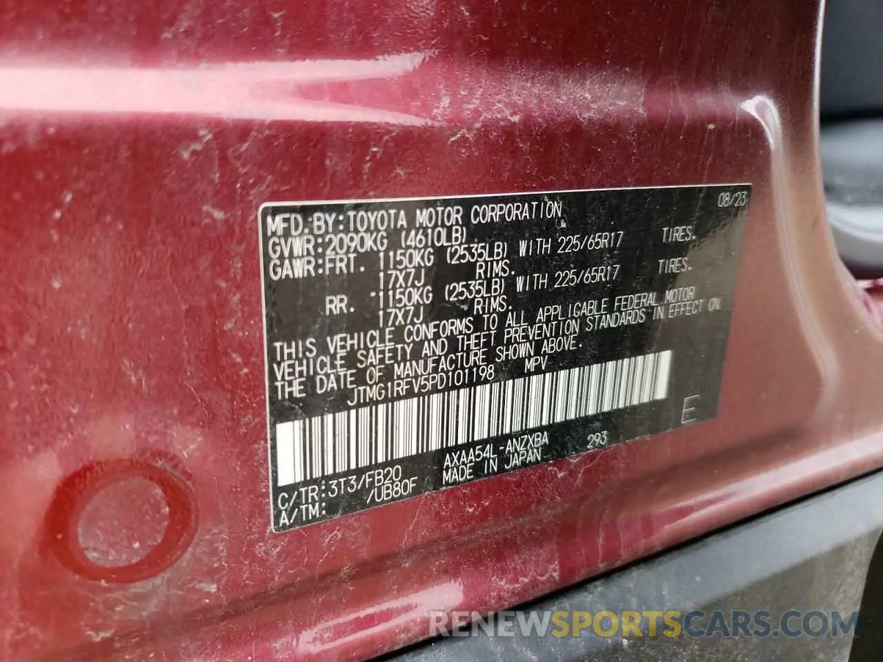 15 Photograph of a damaged car JTMG1RFV5PD101198 TOYOTA RAV4 2023