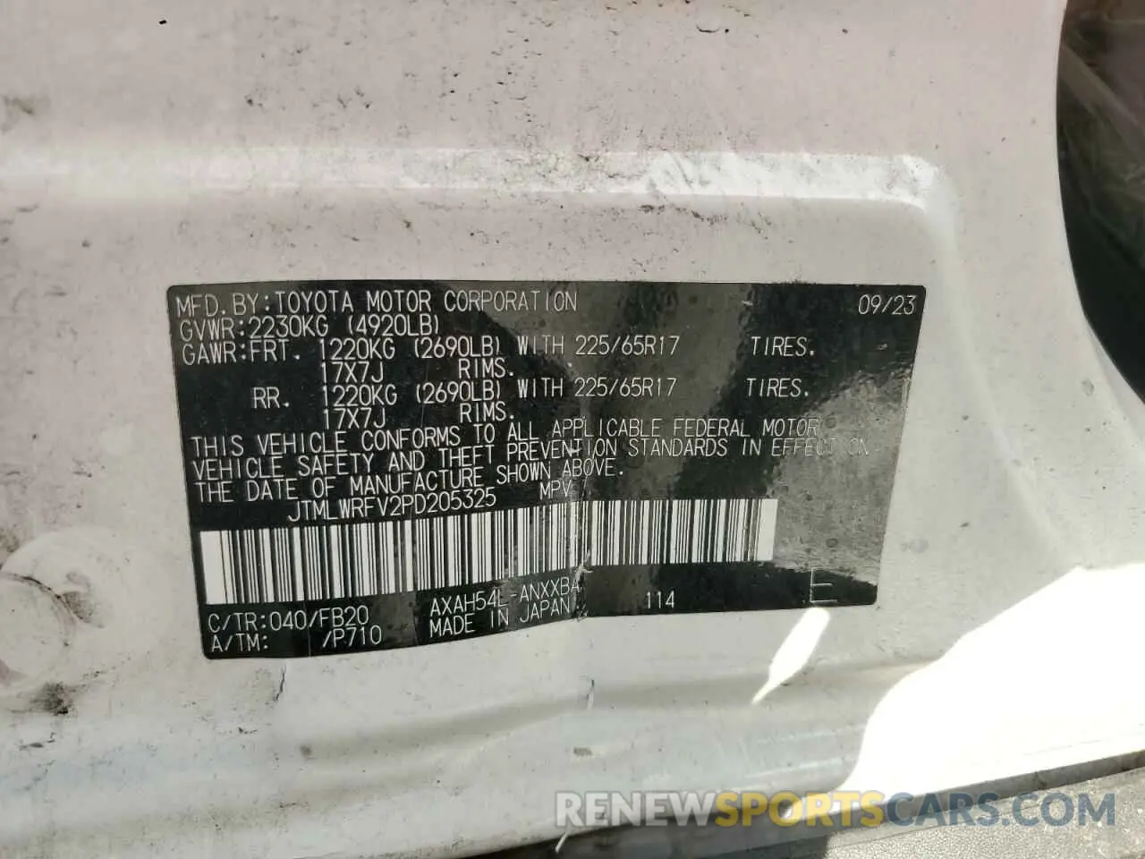12 Photograph of a damaged car JTMLWRFV2PD205325 TOYOTA RAV4 2023
