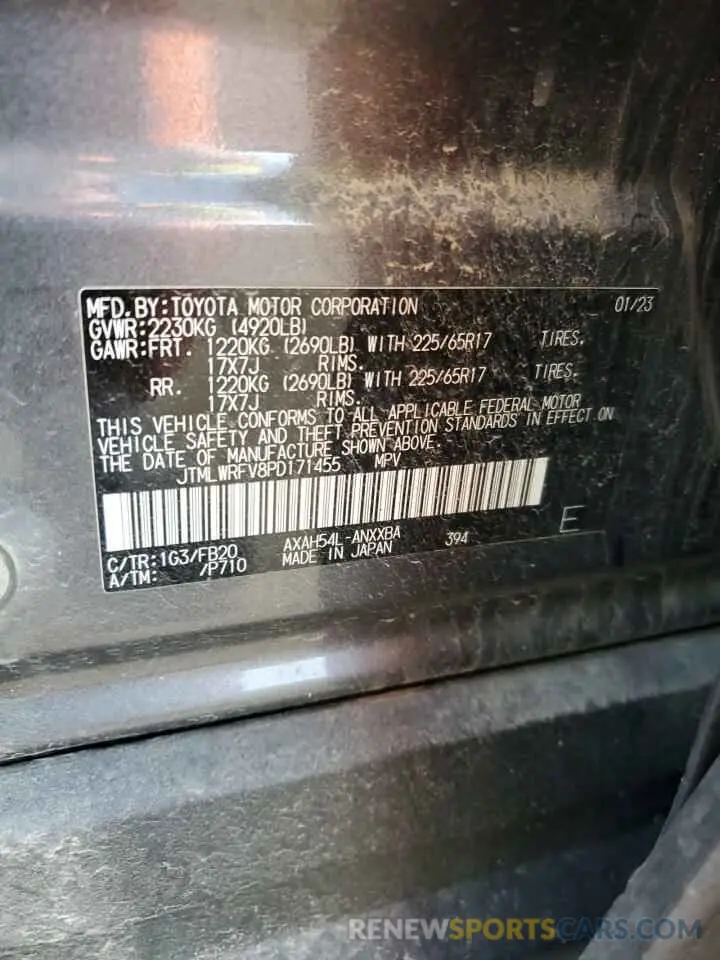 12 Photograph of a damaged car JTMLWRFV8PD171455 TOYOTA RAV4 2023