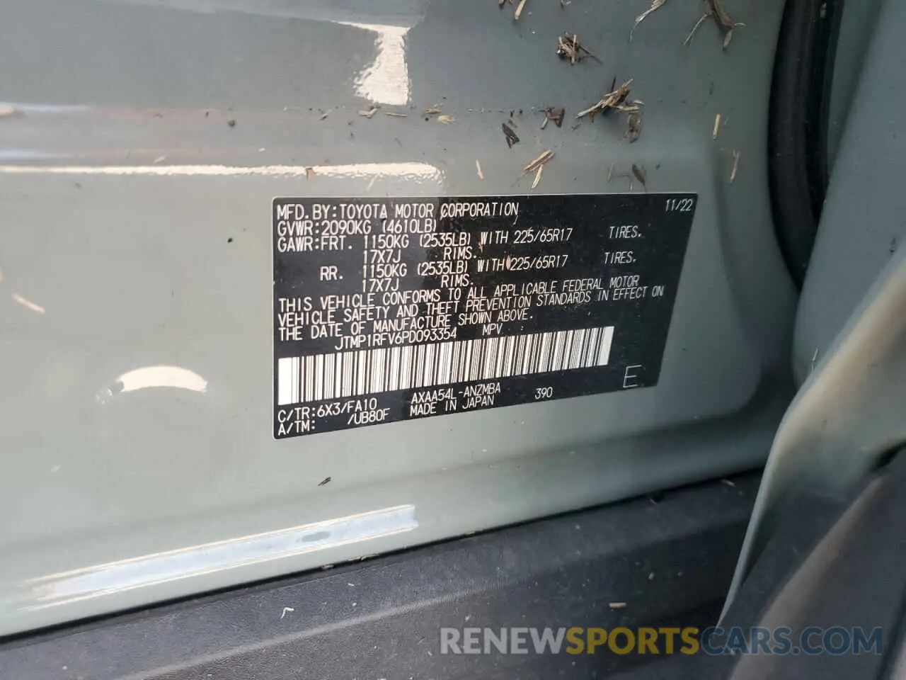 14 Photograph of a damaged car JTMP1RFV6PD093354 TOYOTA RAV4 2023