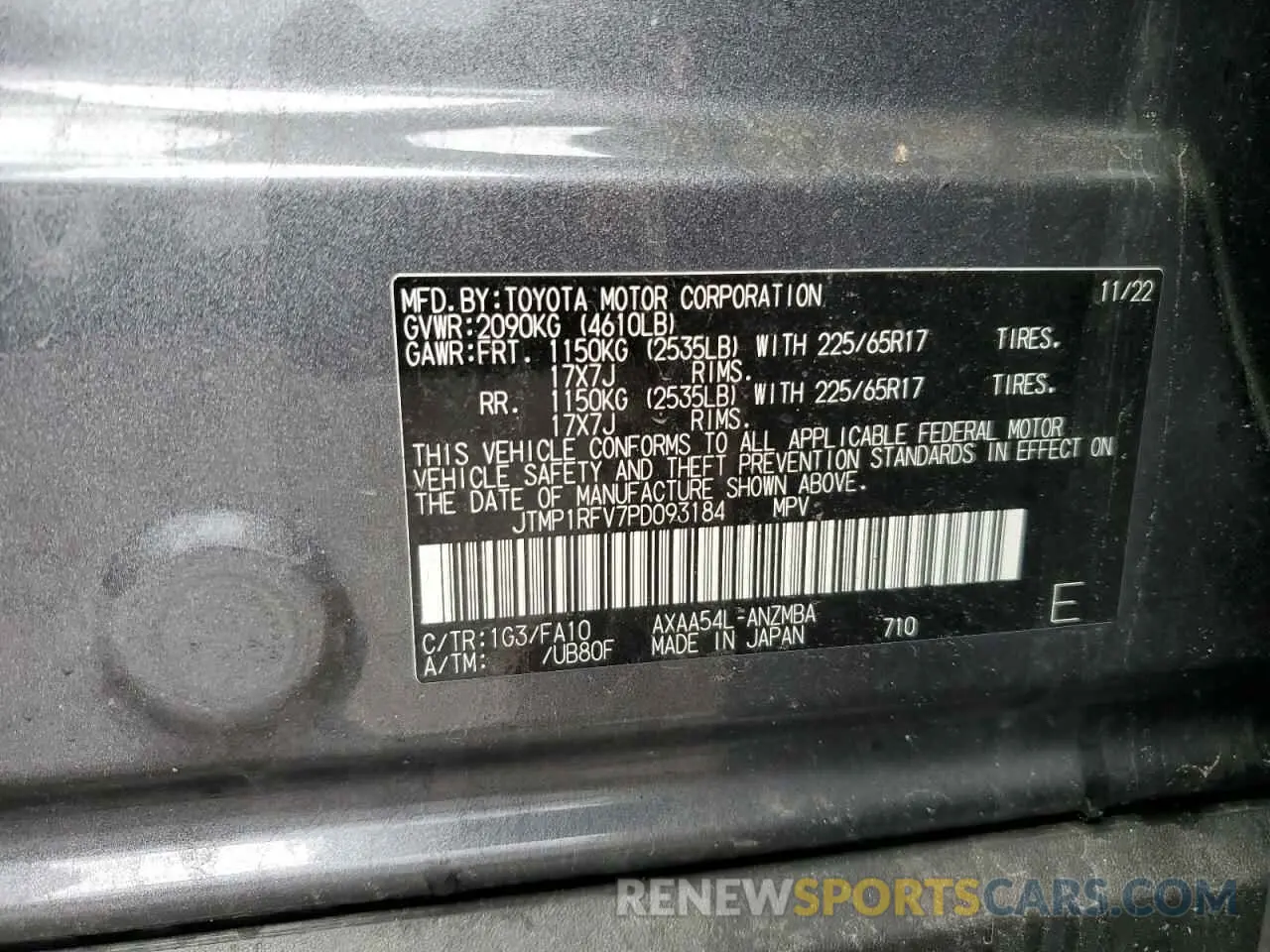 13 Photograph of a damaged car JTMP1RFV7PD093184 TOYOTA RAV4 2023
