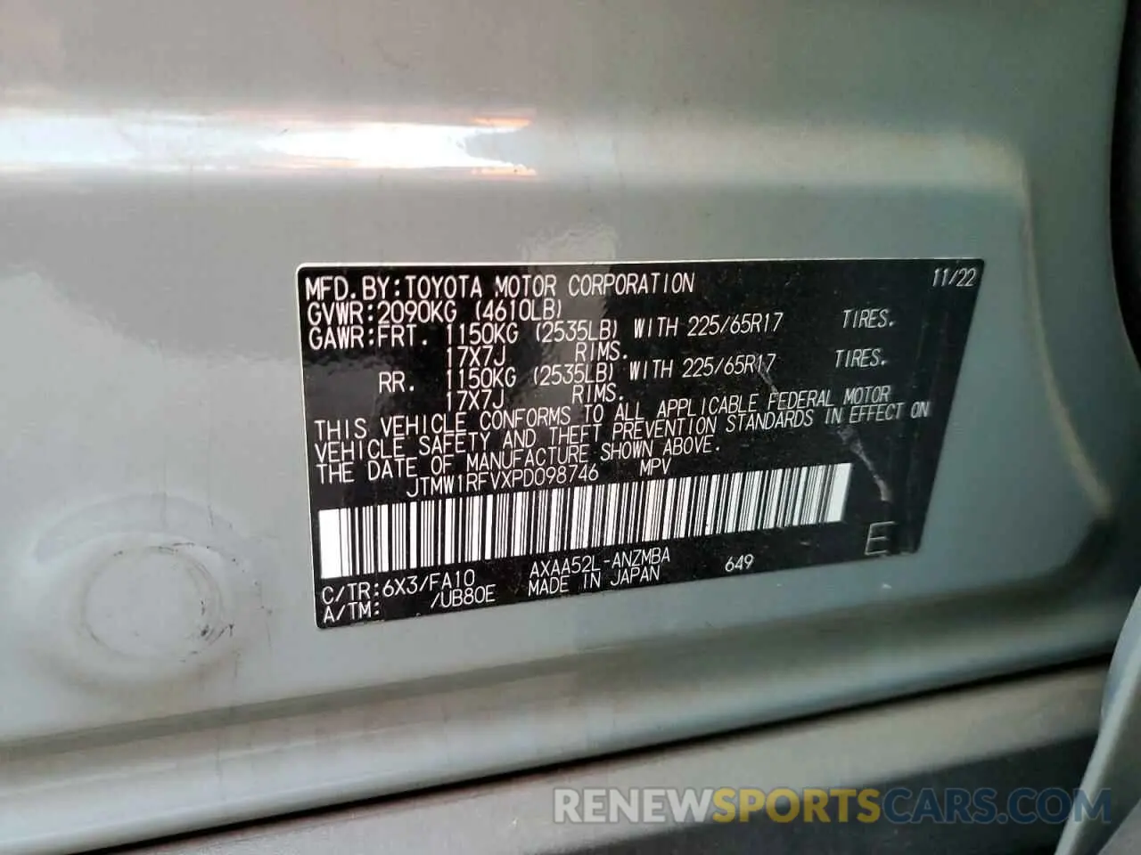 14 Photograph of a damaged car JTMW1RFVXPD098746 TOYOTA RAV4 2023