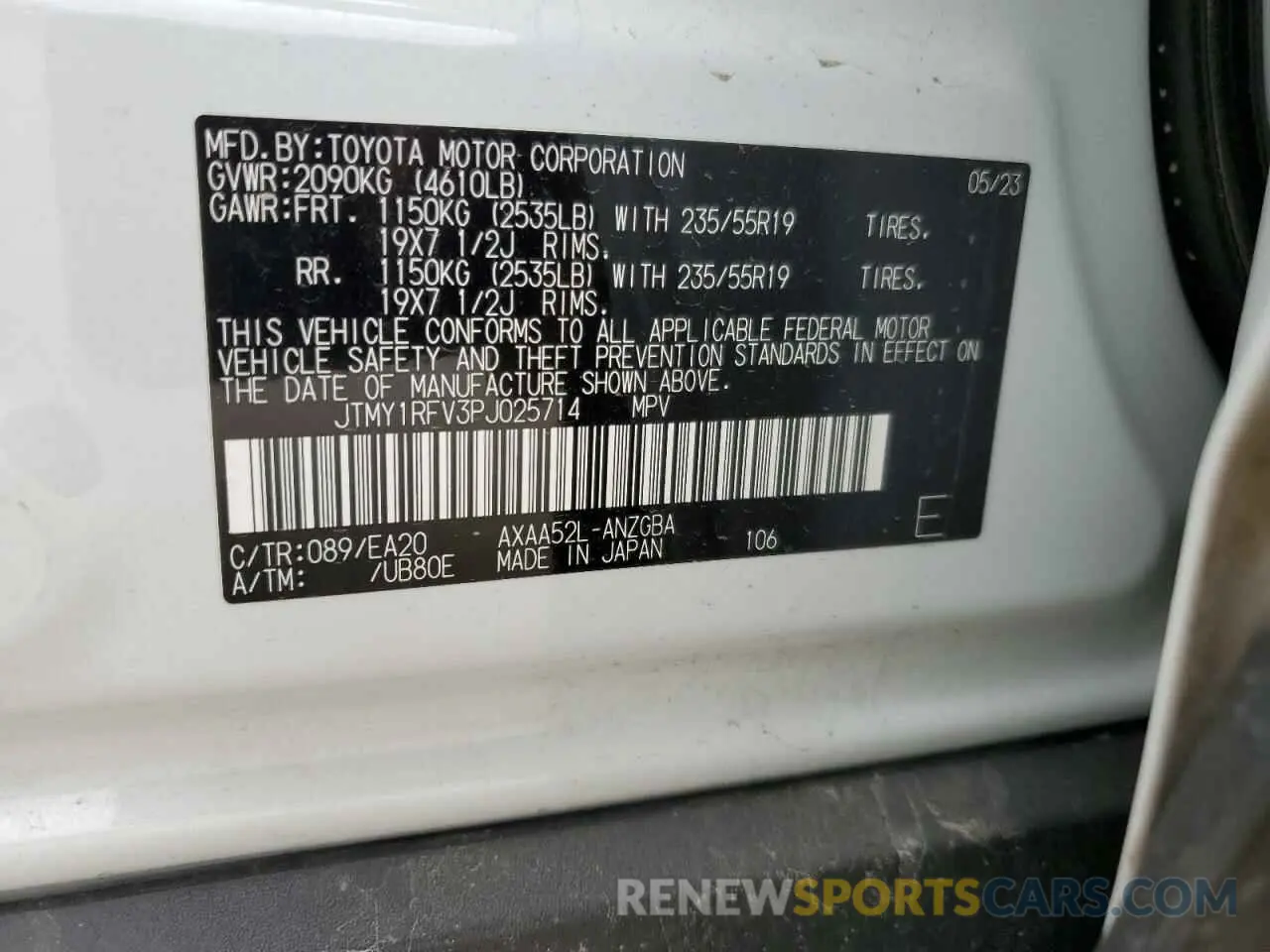 14 Photograph of a damaged car JTMY1RFV3PJ025714 TOYOTA RAV4 2023