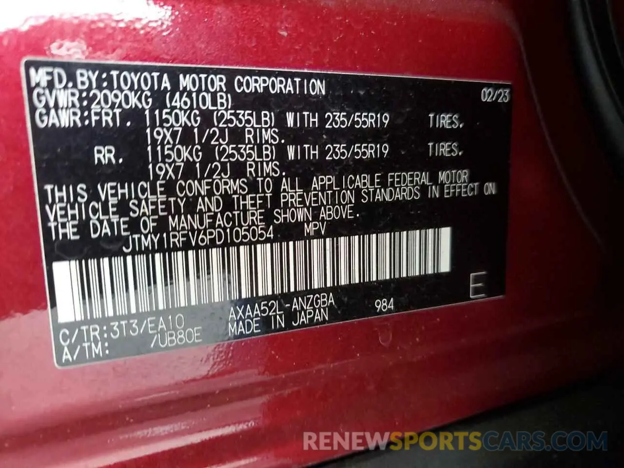 12 Photograph of a damaged car JTMY1RFV6PD105054 TOYOTA RAV4 2023