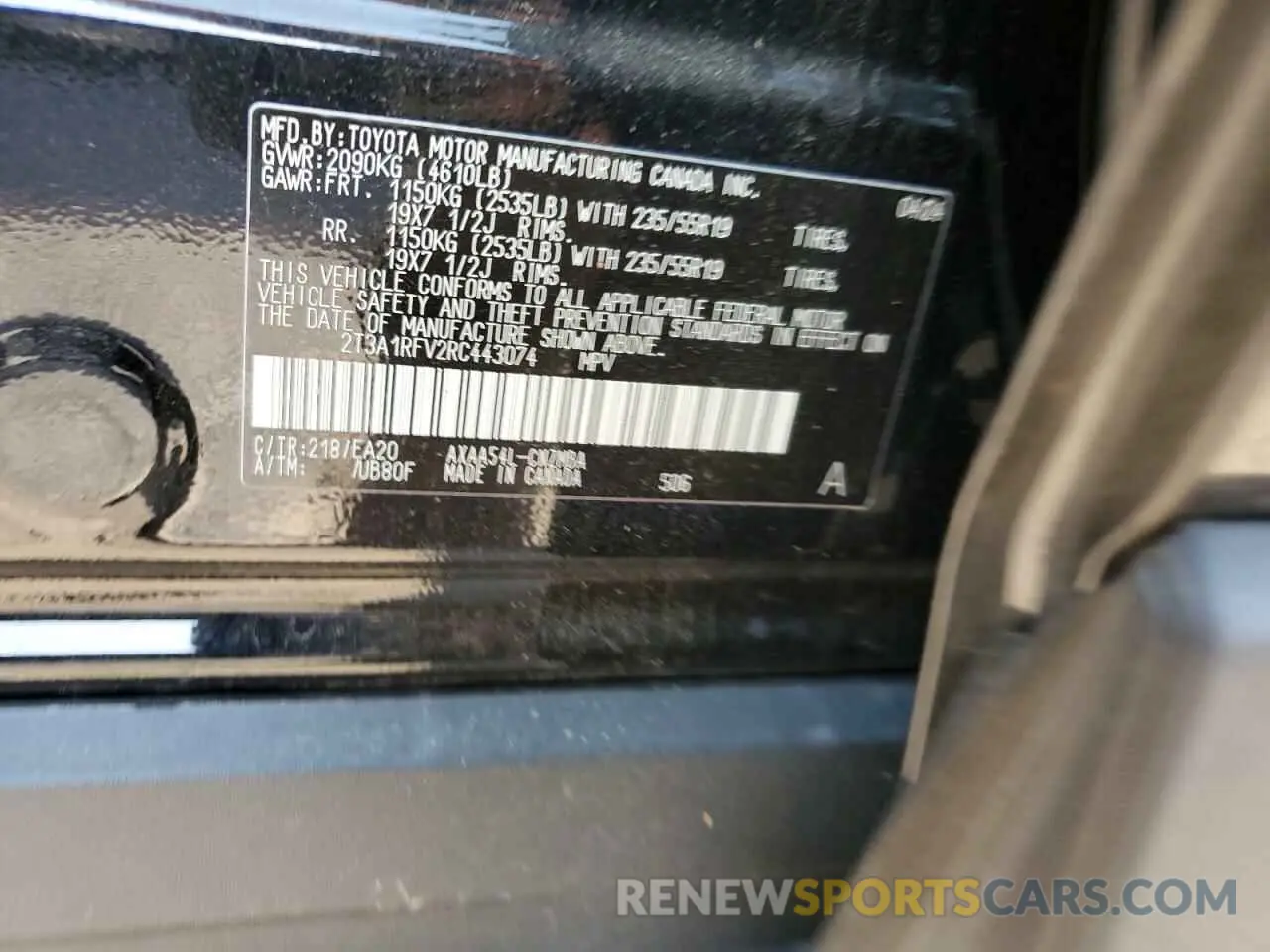 13 Photograph of a damaged car 2T3A1RFV2RC443074 TOYOTA RAV4 2024