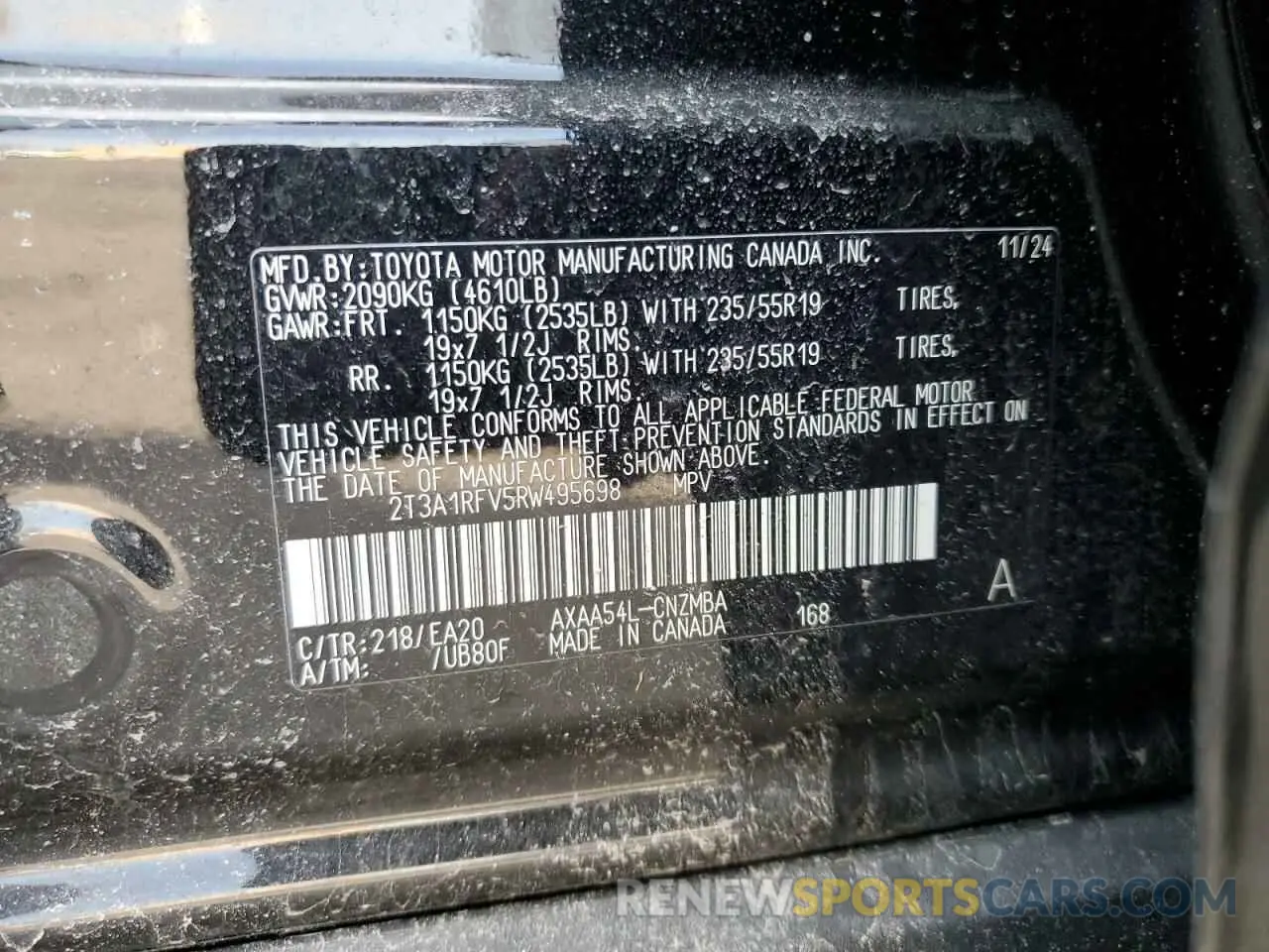 15 Photograph of a damaged car 2T3A1RFV5RW495698 TOYOTA RAV4 2024