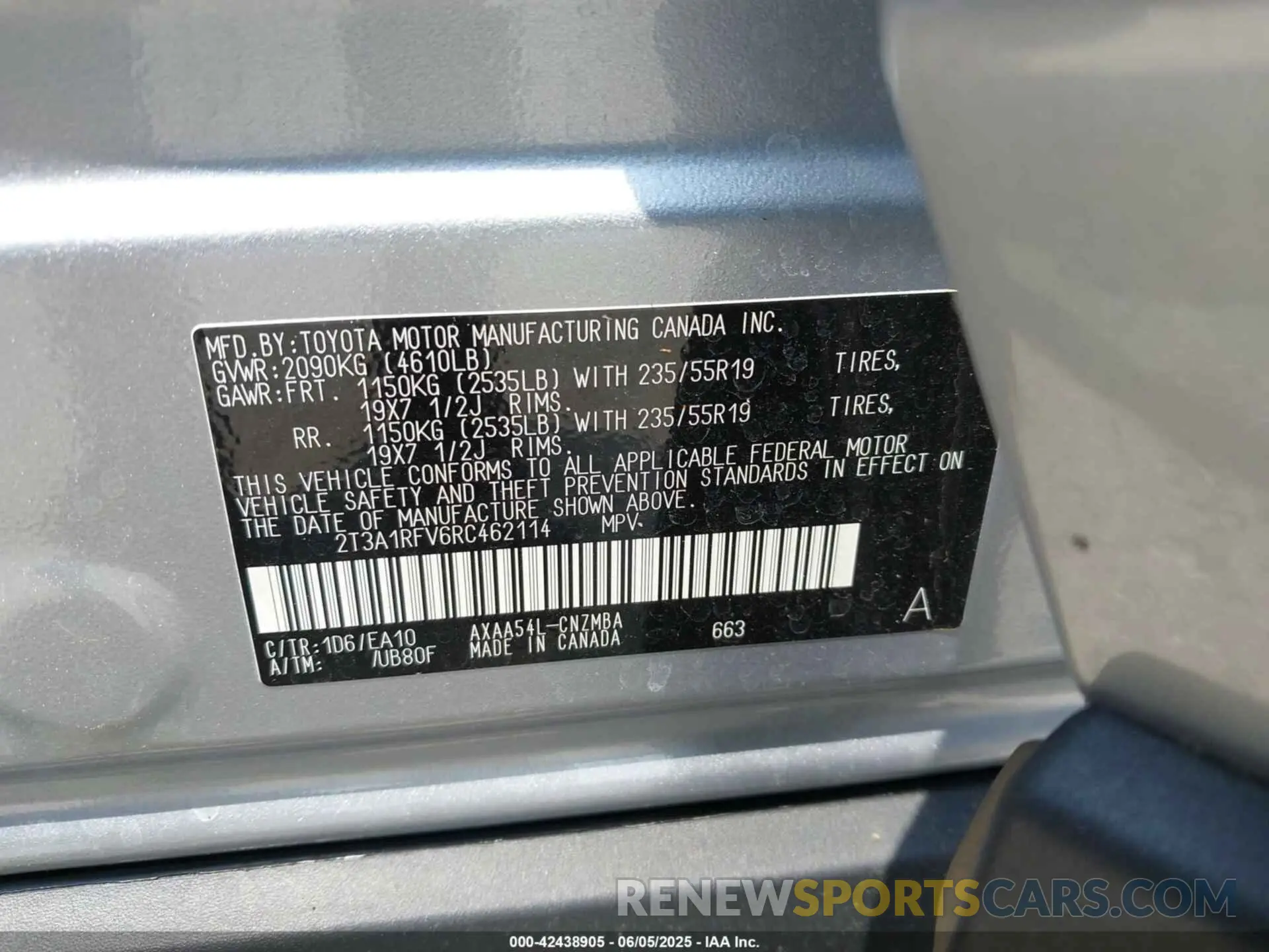 9 Photograph of a damaged car 2T3A1RFV6RC462114 TOYOTA RAV4 2024